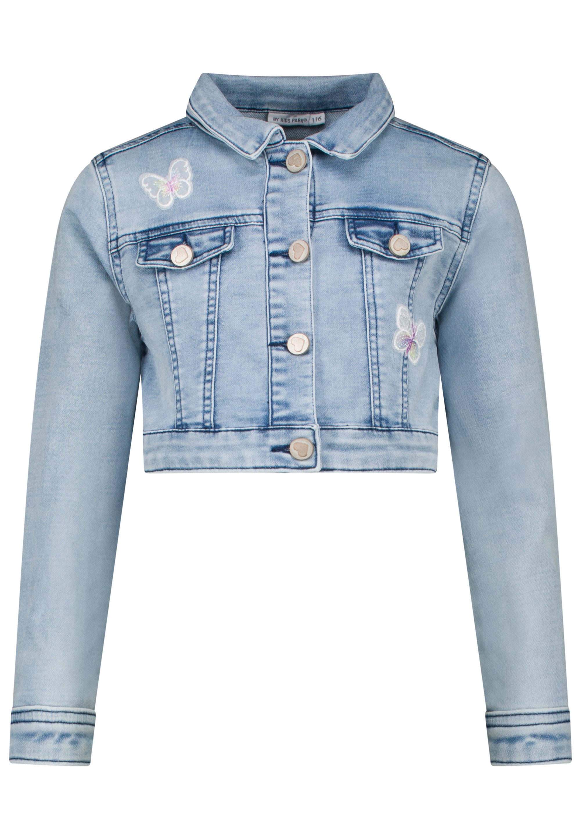 SALT AND PEPPER Jeansjacke mit Schmetterlings-Applikation