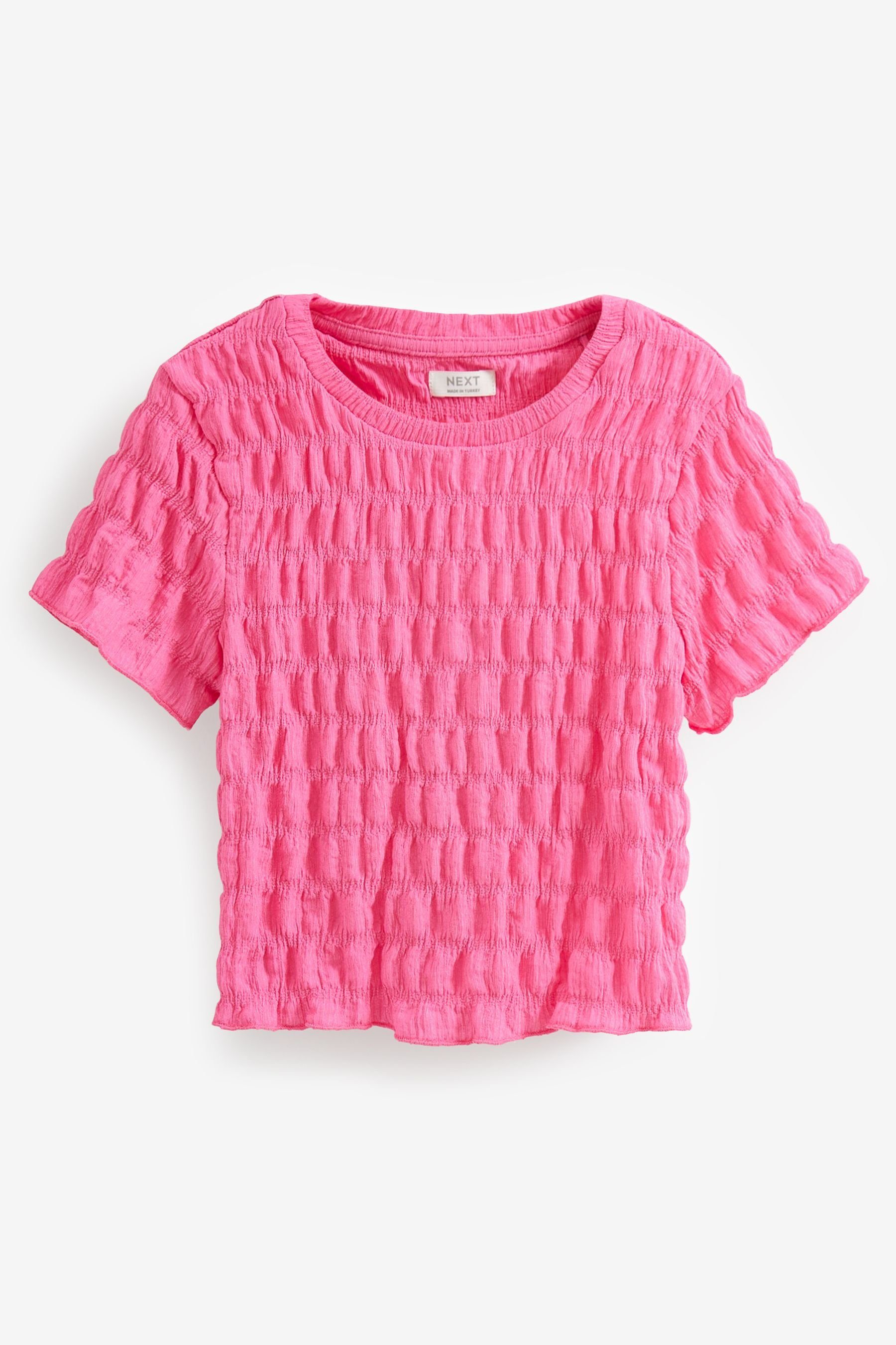 T-Shirt (1-tlg) Next Pink Strukturiertes T-Shirt