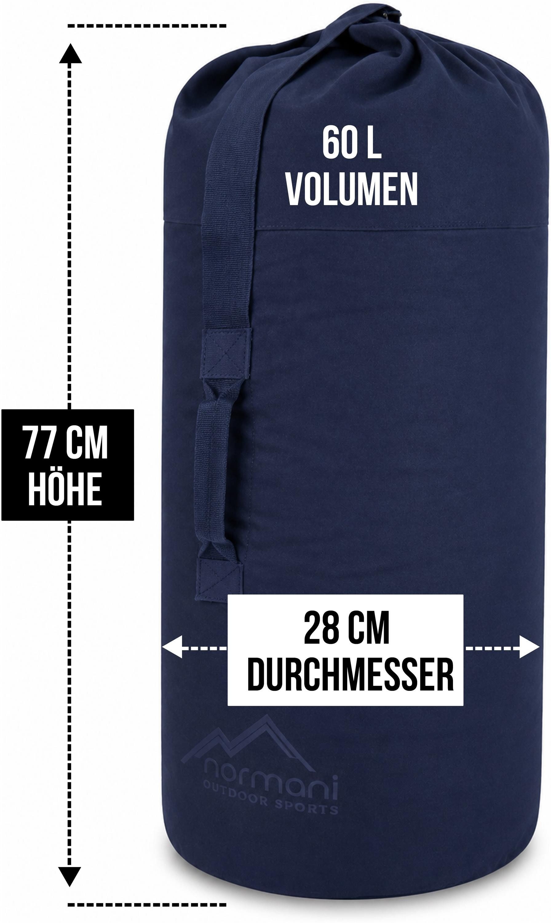 normani Packsack US Canvas-Seesack 60 l Classic Sea I, Duffle Bag US Seesack Canvas-Reisetasche Seemannssack Marinesack