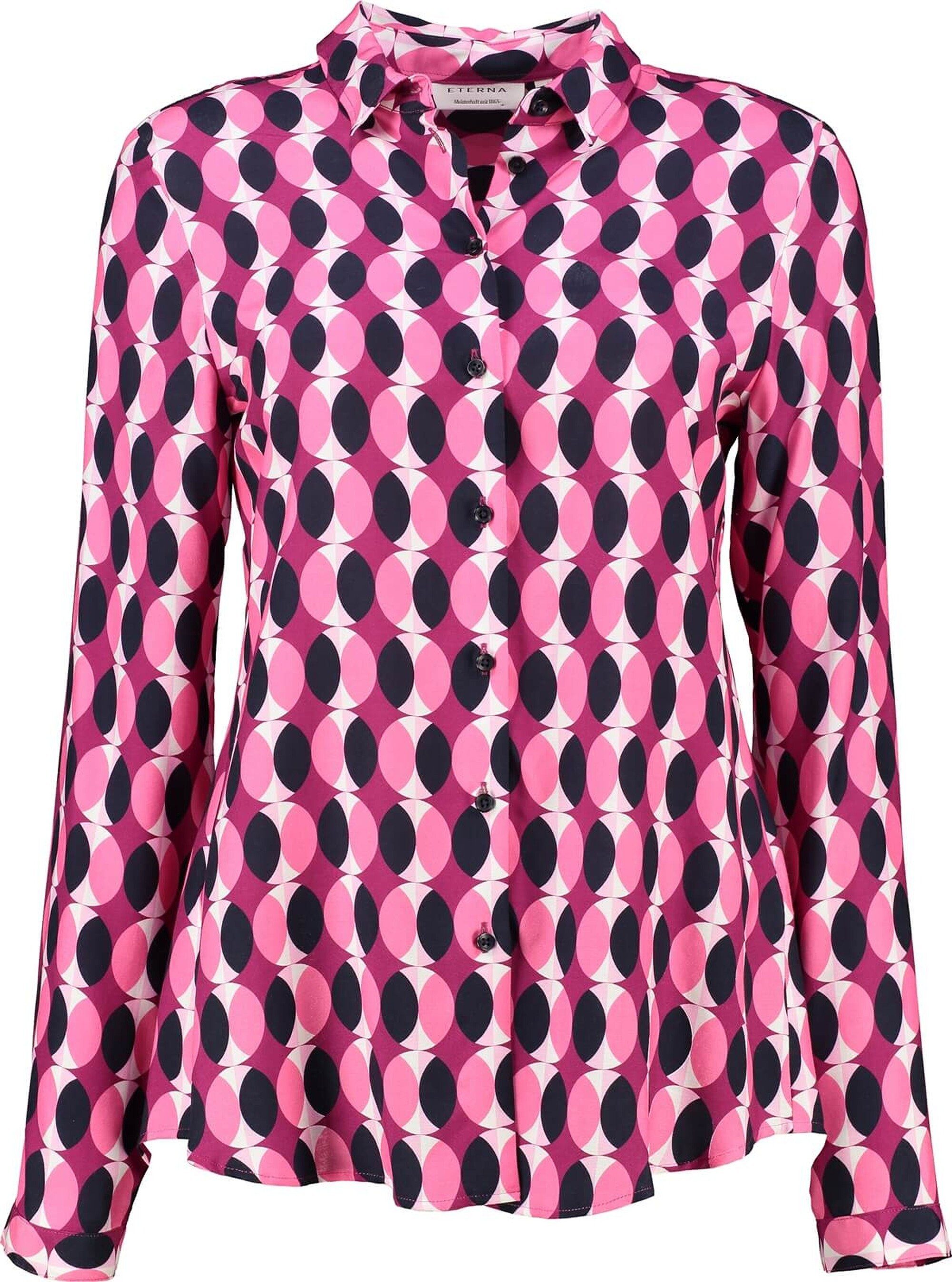Eterna Klassische Bluse ETERNA Bluse pink gepunktet Langarm in modischer Farbgebung