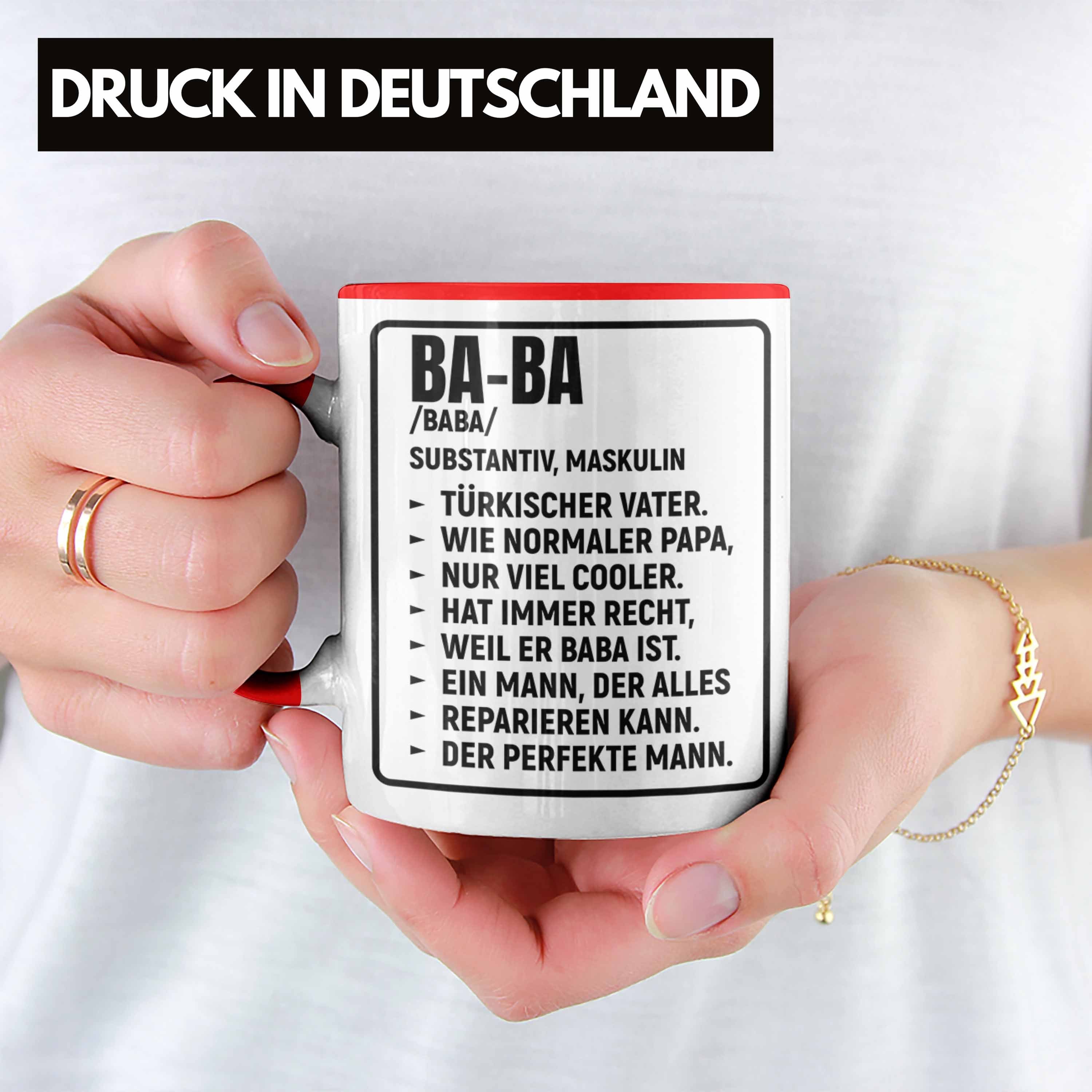 Trendation Tasse Trendation Kaffeetasse Geschenk Türken Baba Vater Papa Tasse Türkischer - Rot