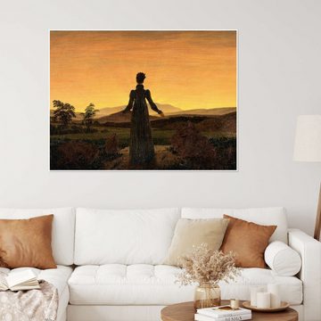 Posterlounge Poster Caspar David Friedrich, Frau vor der untergehenden Sonne, Malerei