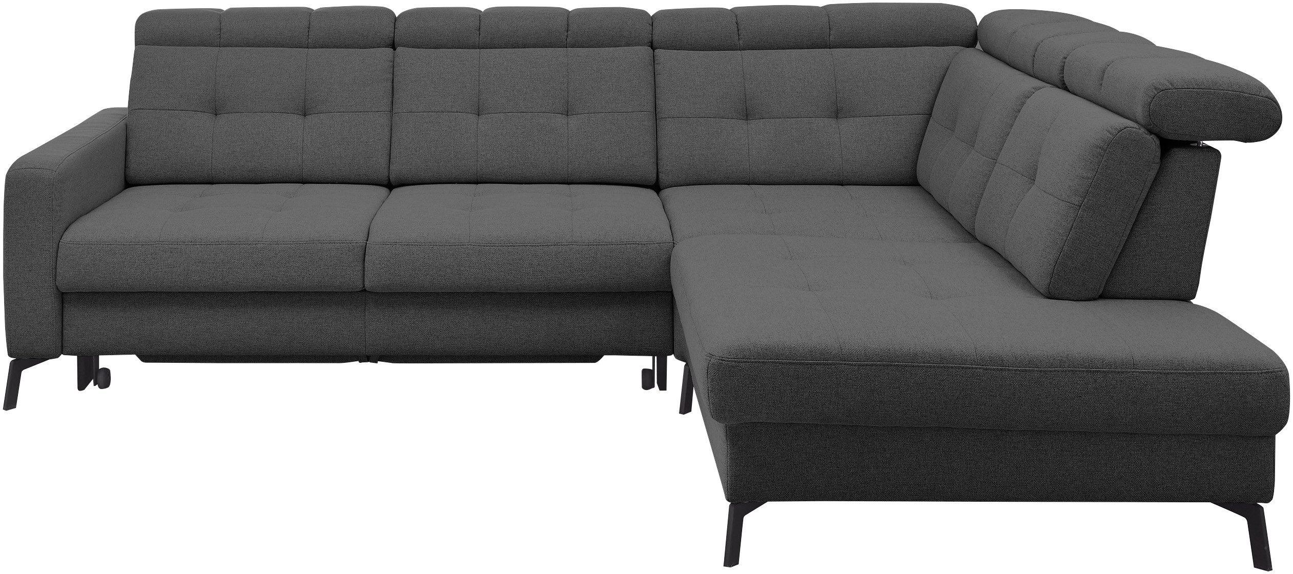 Musterring Ecksofa MR 4615, mit Kopf- und Rückenverstellung, Metallfuß schwarz, Maße 272 x 214 cm