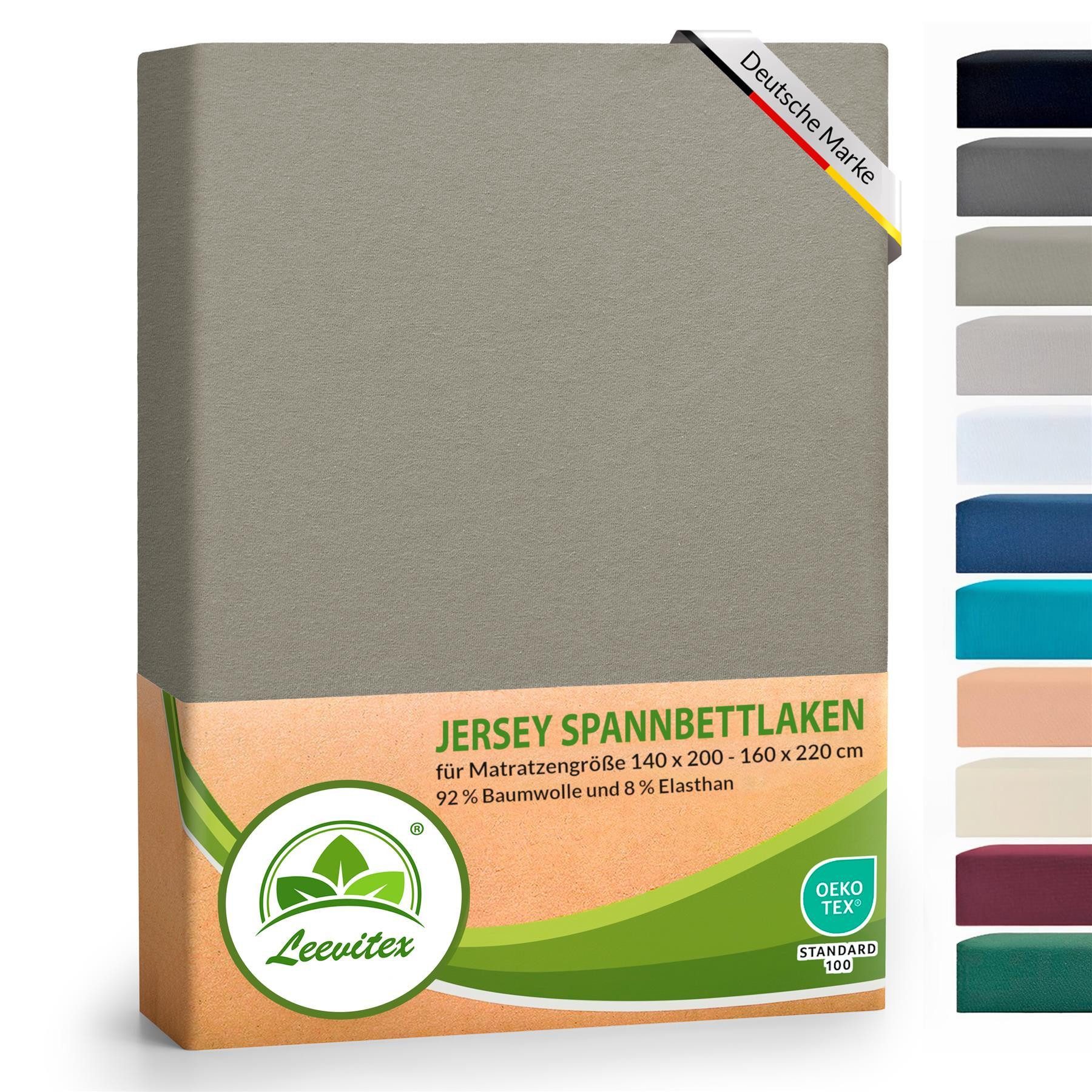 leevitex® Spannbettlaken Luxus Elasthan Jersey Spannbettlaken, Gummizug: Ru günstig online kaufen