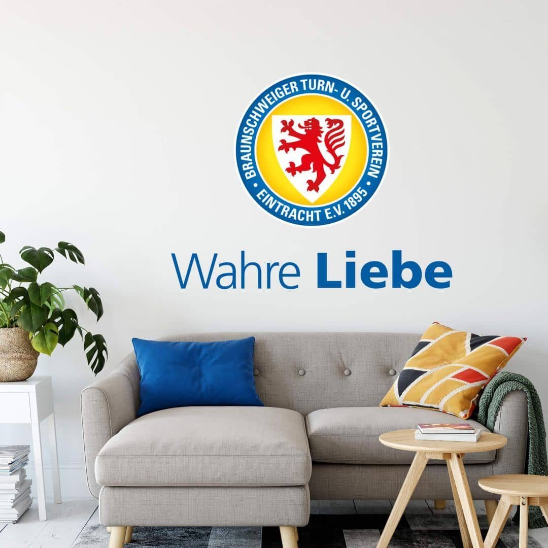 K&L Wall Art Wandtattoo Fußball Wandtattoo Eintracht Braunschweig Wahre Liebe Löwenstadt Merch, Wandbild selbstklebend, entfernbar