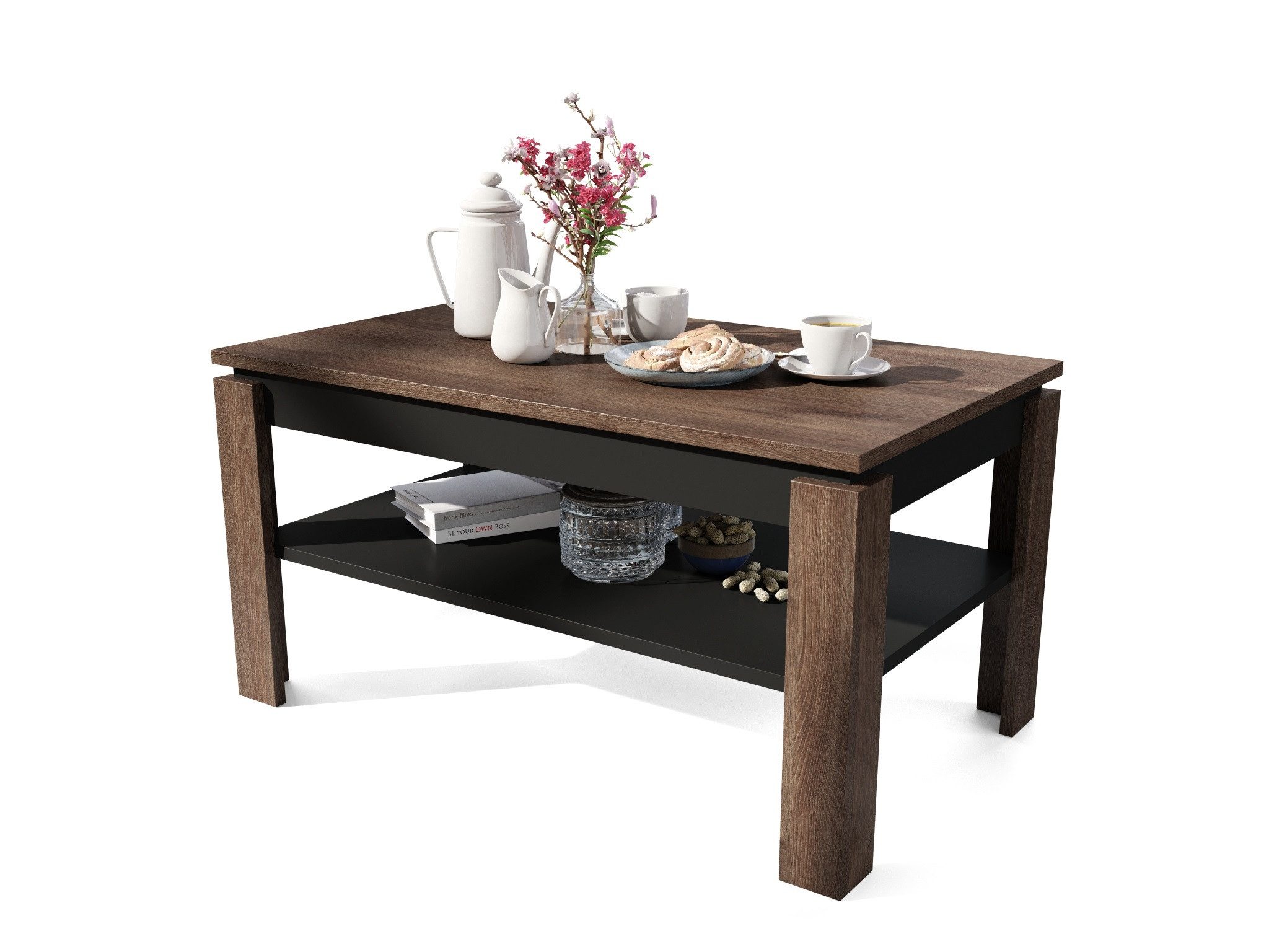 designimpex Couchtisch Design Asti-P Tisch höhenverstellbar 55 - 67cm Esstisch