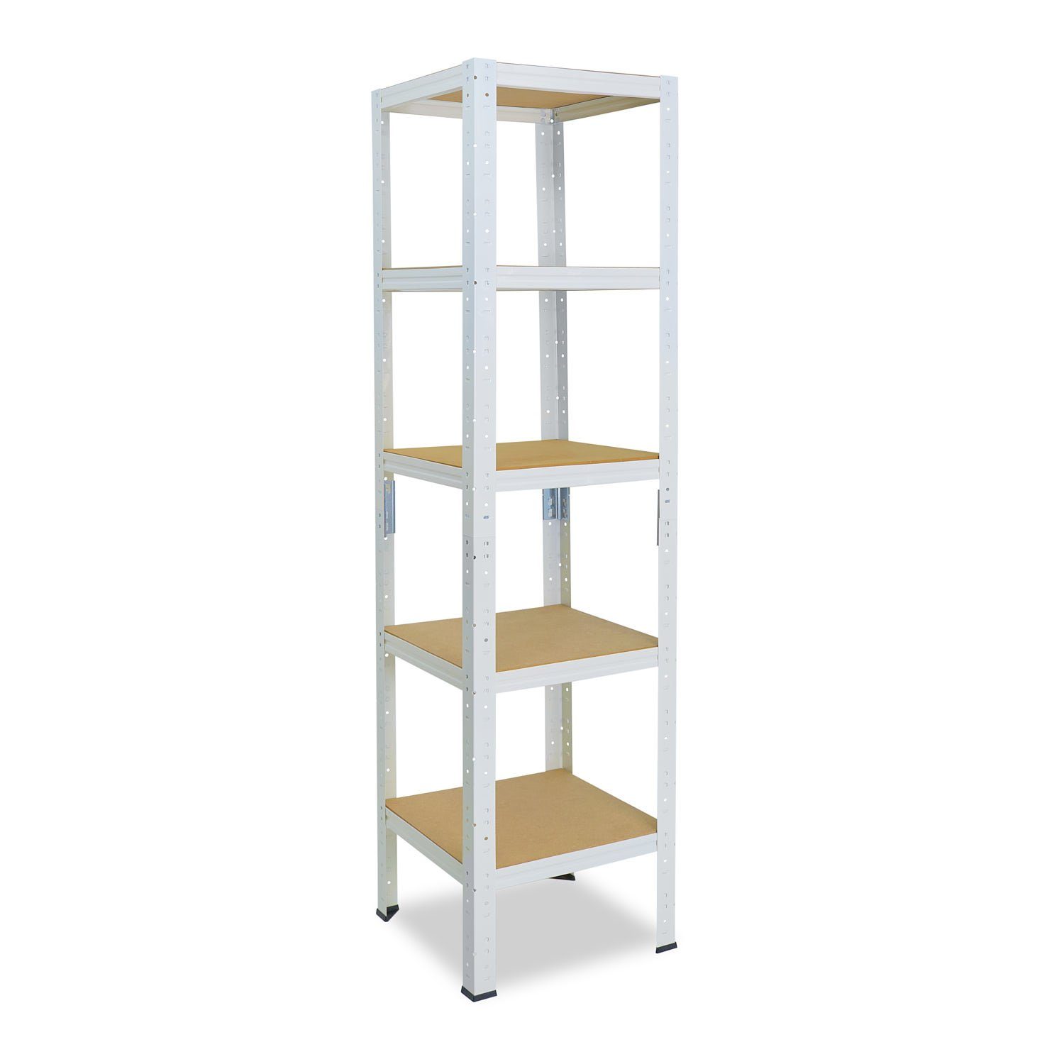 shelfplaza Schwerlastregal HOME, 230x60x60cm weiß, Metallregal mit 5 Böden, als Kellerregal, Garagenregal, Werkstattregal oder Lagerregal, Steckregal Metall mit 175kg Tragkraft