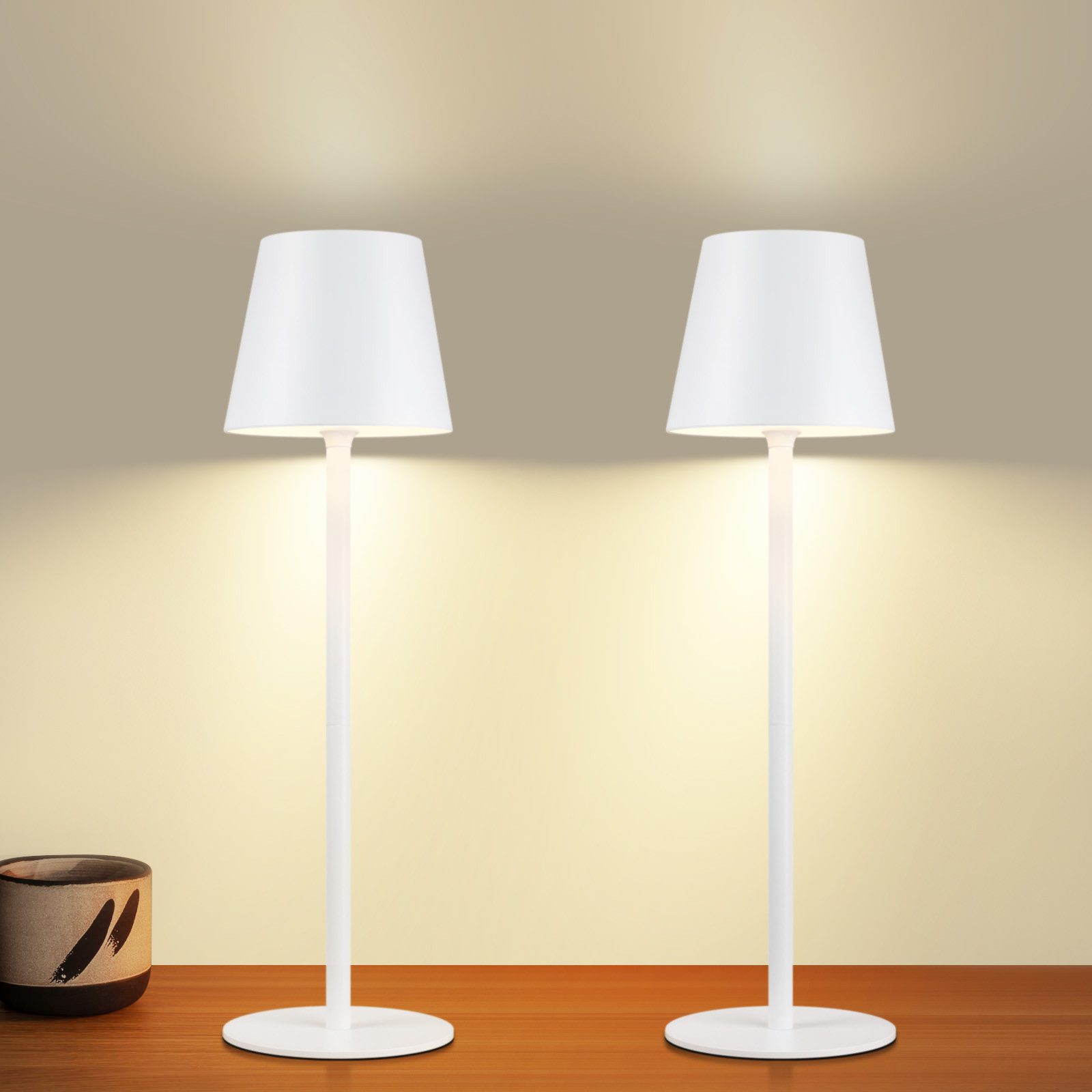 Nettlife LED Tischleuchte Kabellos Nachttischlampe Touch günstig online kaufen