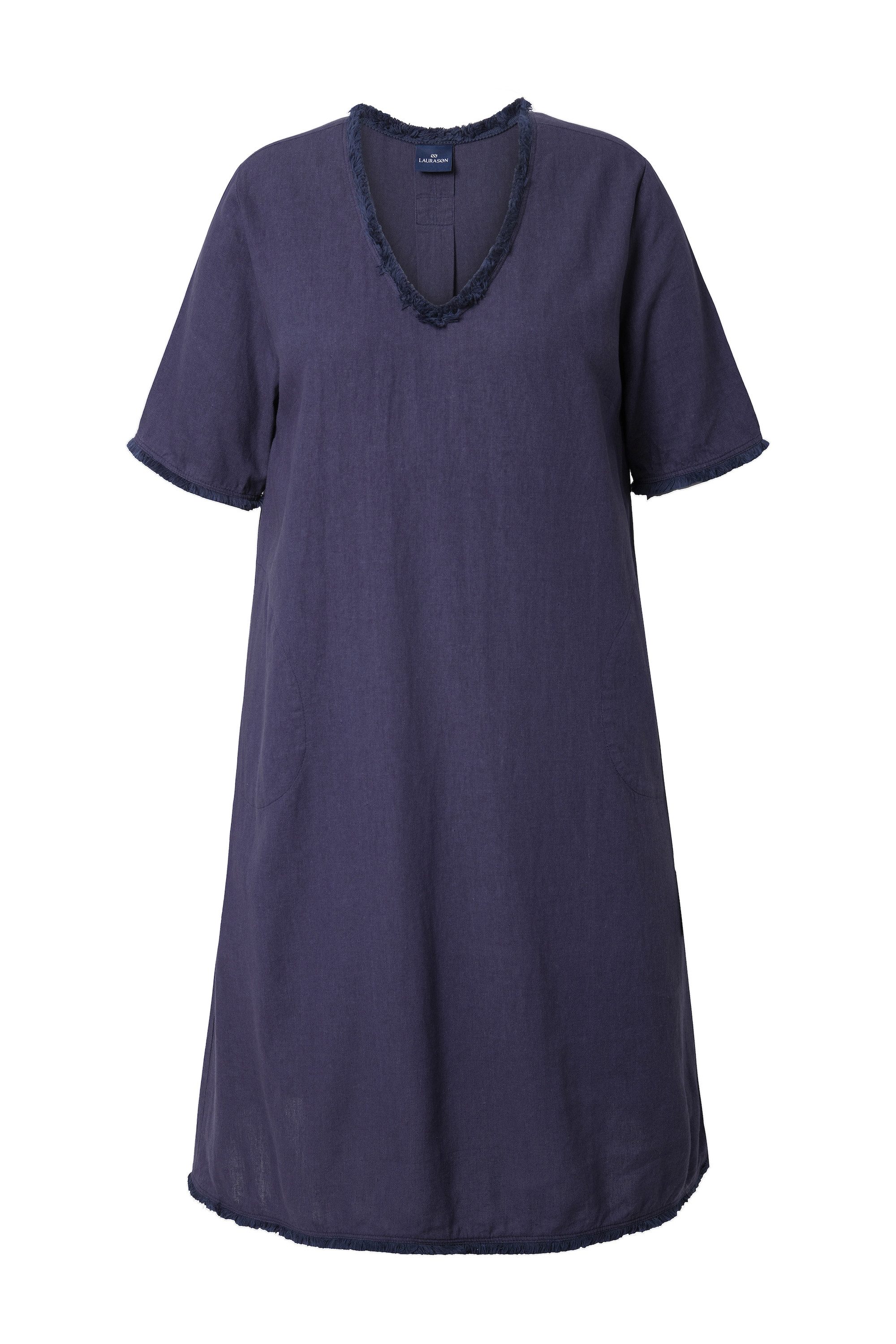Laurasøn Jerseykleid Leinenkleid V-Ausschnitt 1/2 Arm günstig online kaufen