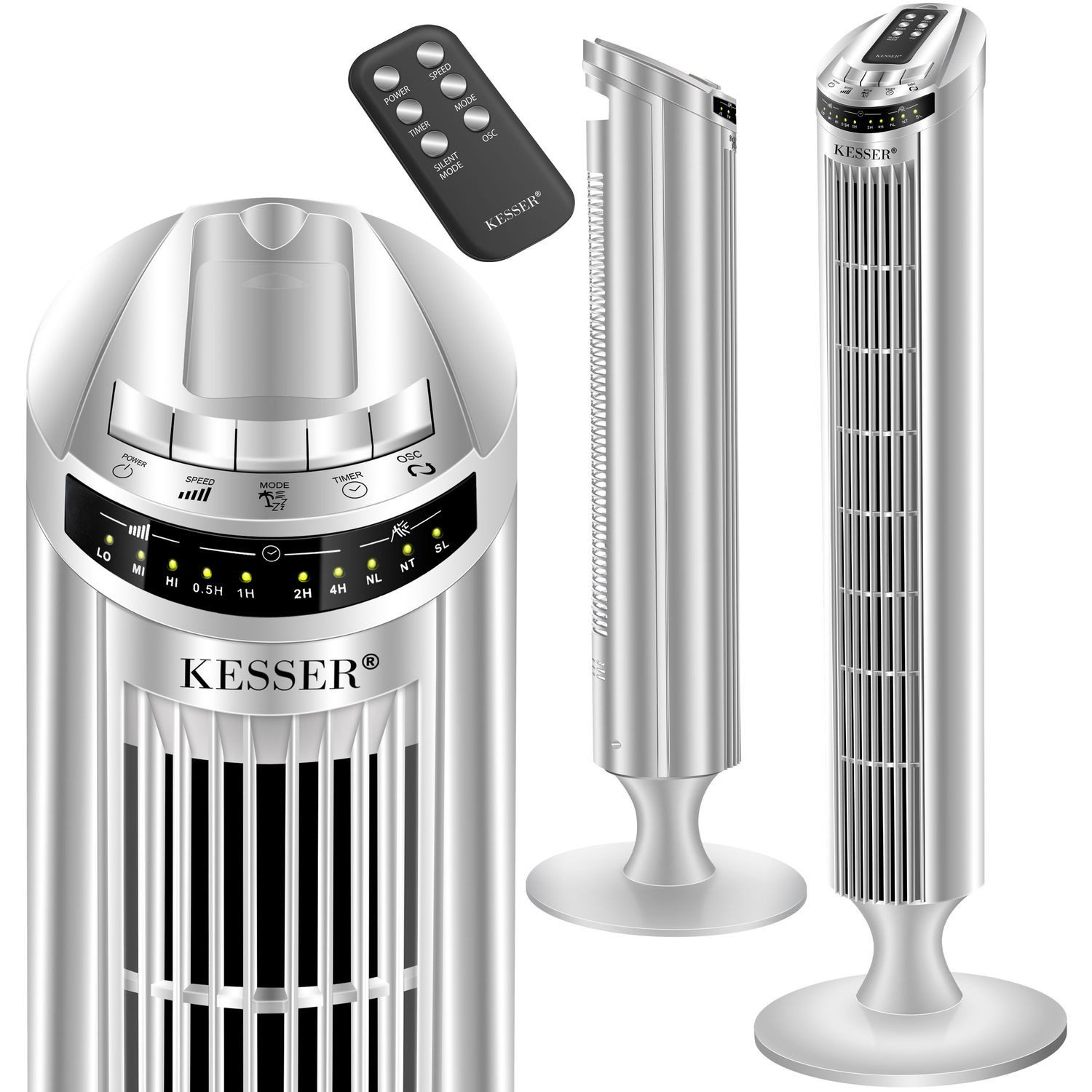 KESSER Turmventilator, Turmventilator FERNBEDIENUNG Ventilator LED günstig online kaufen