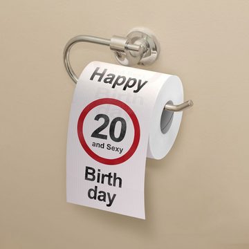 Goods+Gadgets Papierdekoration Lustiges Fun Klopapier zum 20. Geburtstag, Toilettenpapier Geschenkartikel