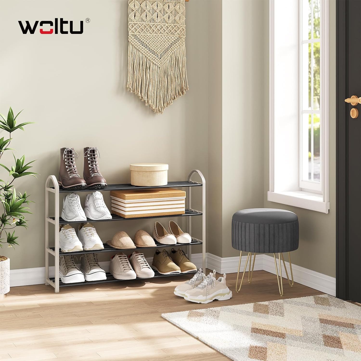 Woltu Schuhregal, 1-tlg., Ablage Ständerregale 4 günstig online kaufen