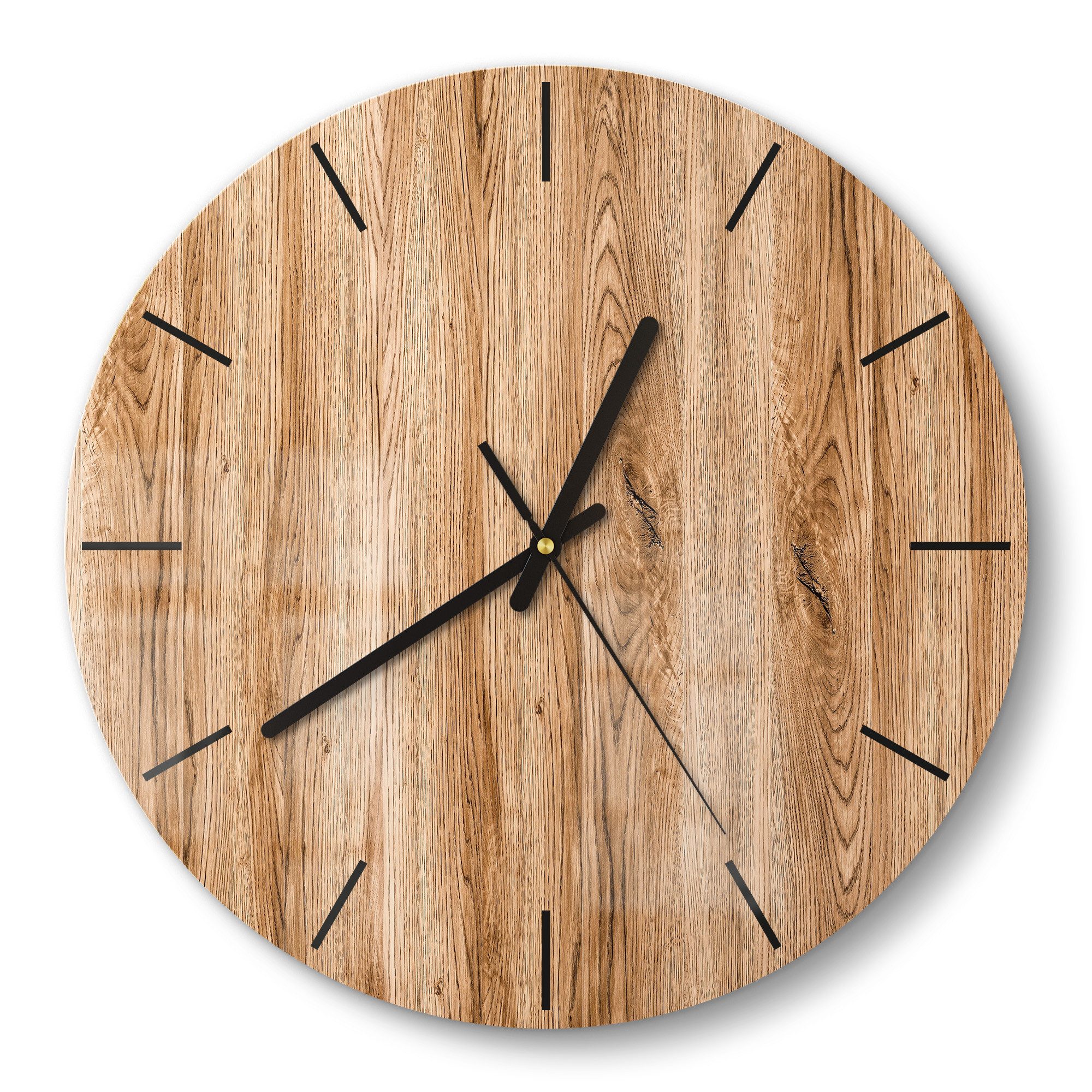 DEQORI Wanduhr 'Natürliche Holztexturen' (Glas Glasuhr günstig online kaufen