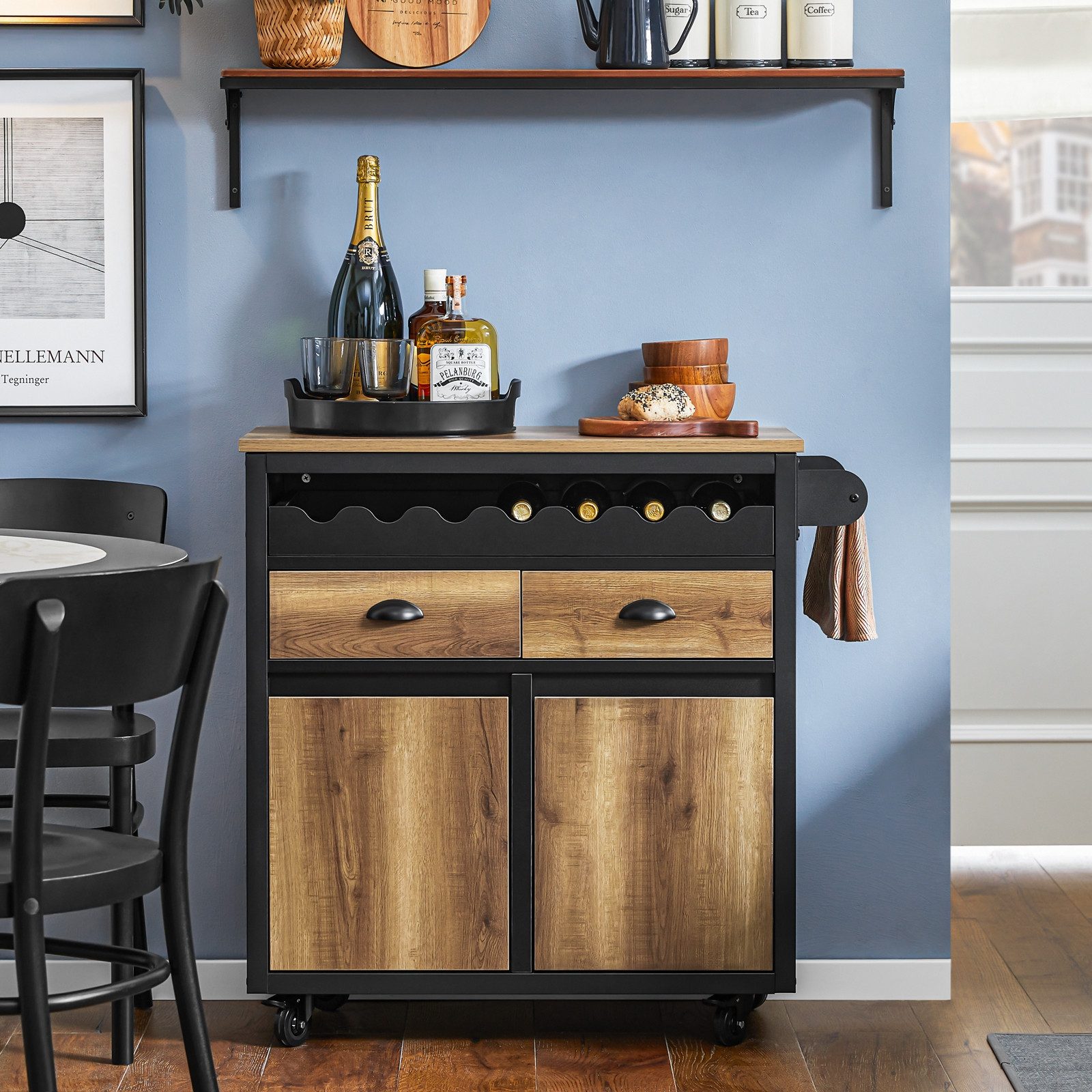 SoBuy Küchenwagen FKW122, Rollwagen mit Arbeitsplatte günstig online kaufen