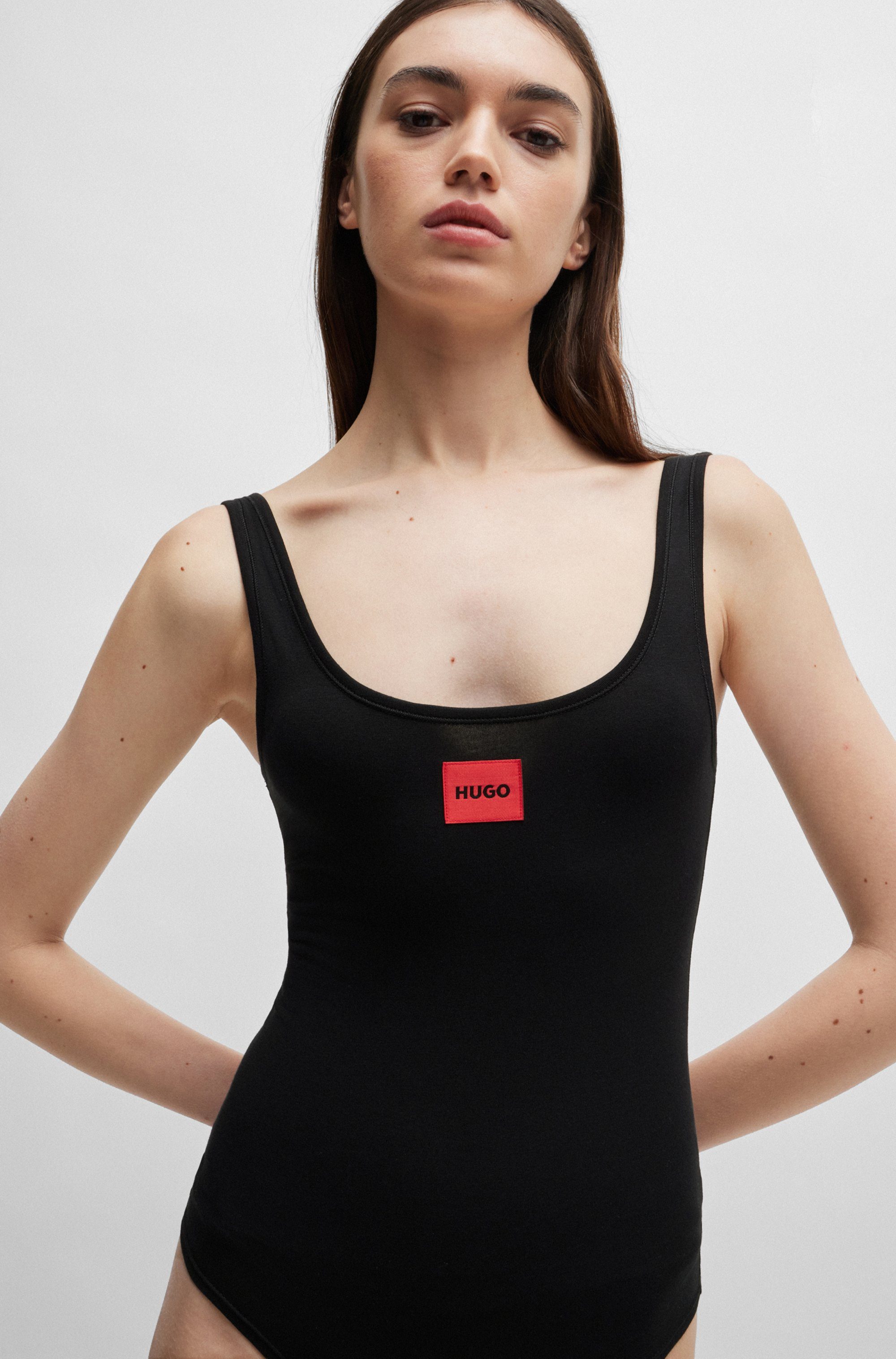 HUGO Body BODYSUIT RED LABEL mit rotem Logoaufnäher – Bild 2 von 5