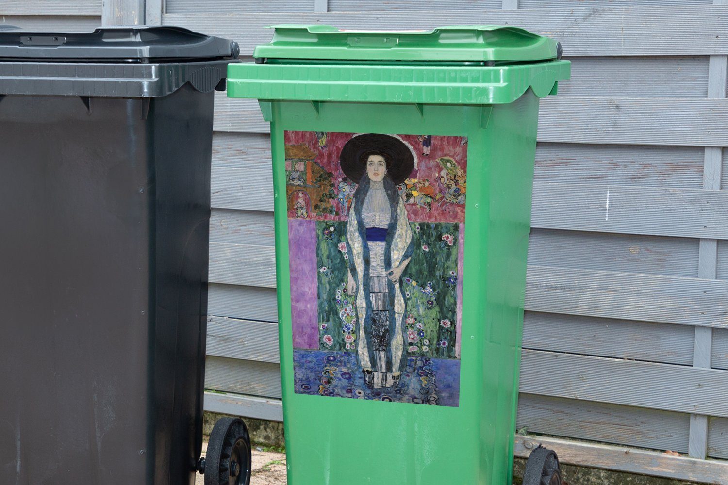 Mülleimer-aufkleber, - II (1 MuchoWow Container, Wandsticker Mülltonne, St), Sticker, Adèle Klimt Gustav von Porträt Bloch-Bauer Abfalbehälter