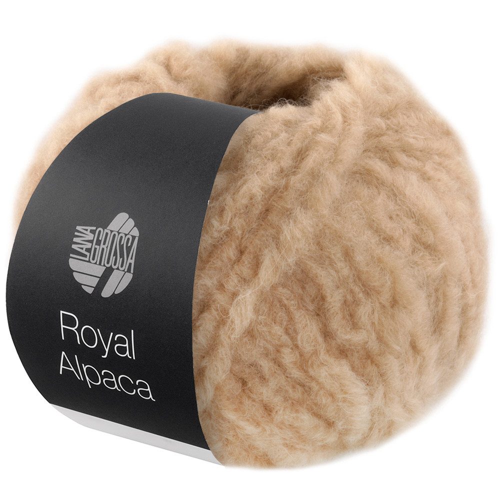 LANA GROSSA ROYAL ALPACA Häkelwolle, 95 m (Voluminöses Effektgarn aus den feinsten Alpaka Fasern), 50 g