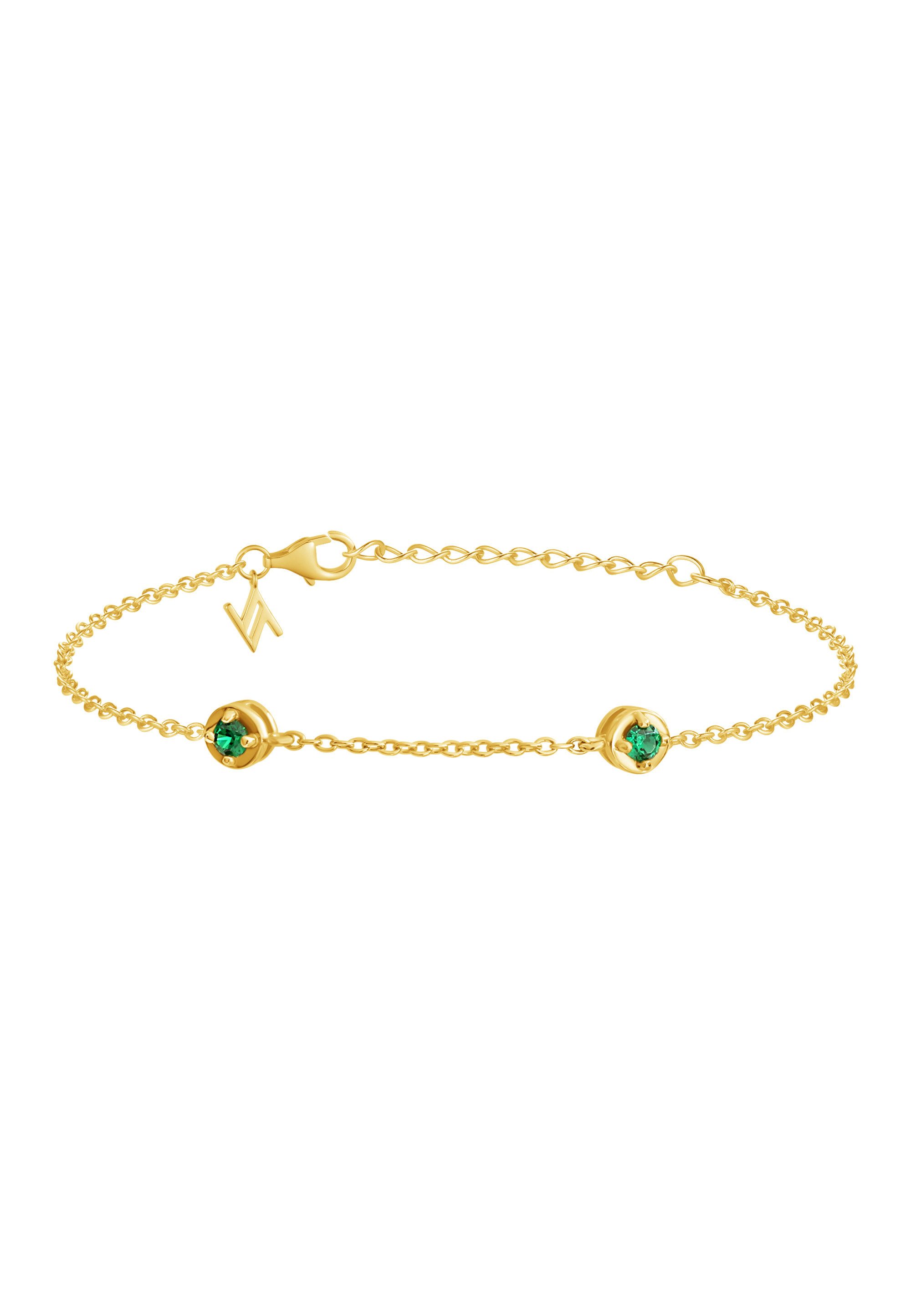 NANA KAY Armband Delicate Touch, mit grünem Stein
