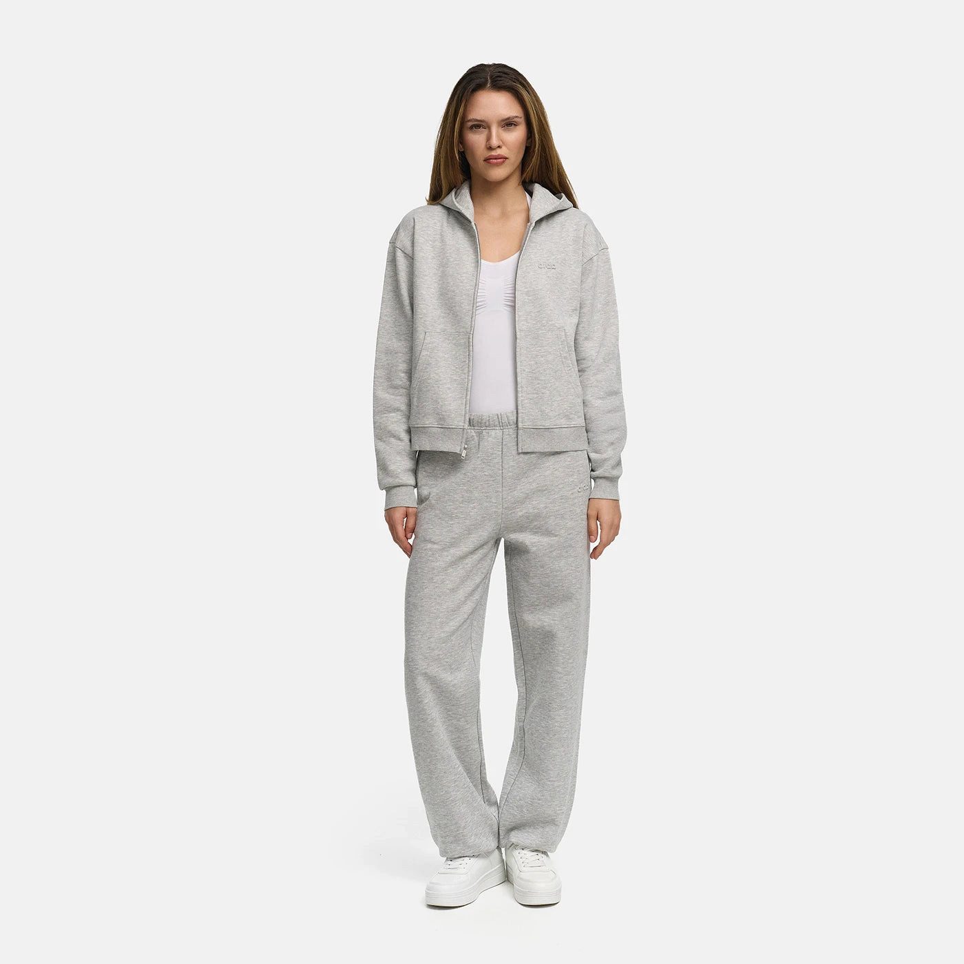 Sweatjacke Everyday Relaxed Fit Zip Hoodie-Light Grey Melange-XL
