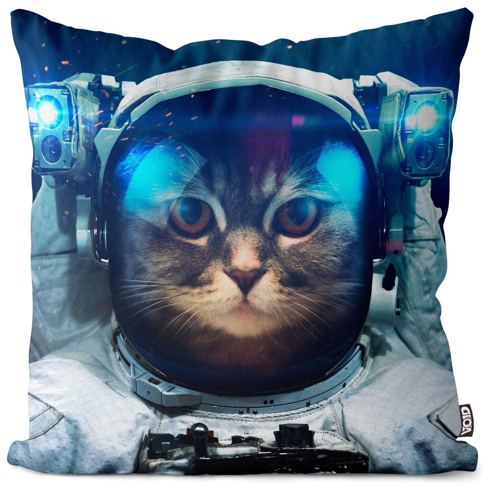 Kissenbezug, VOID (1 Stück), Sofa-Kissen Katze Astronaut Kissenbezug Katze Weltall Astronaut Space Raumfahrt Raumschiff