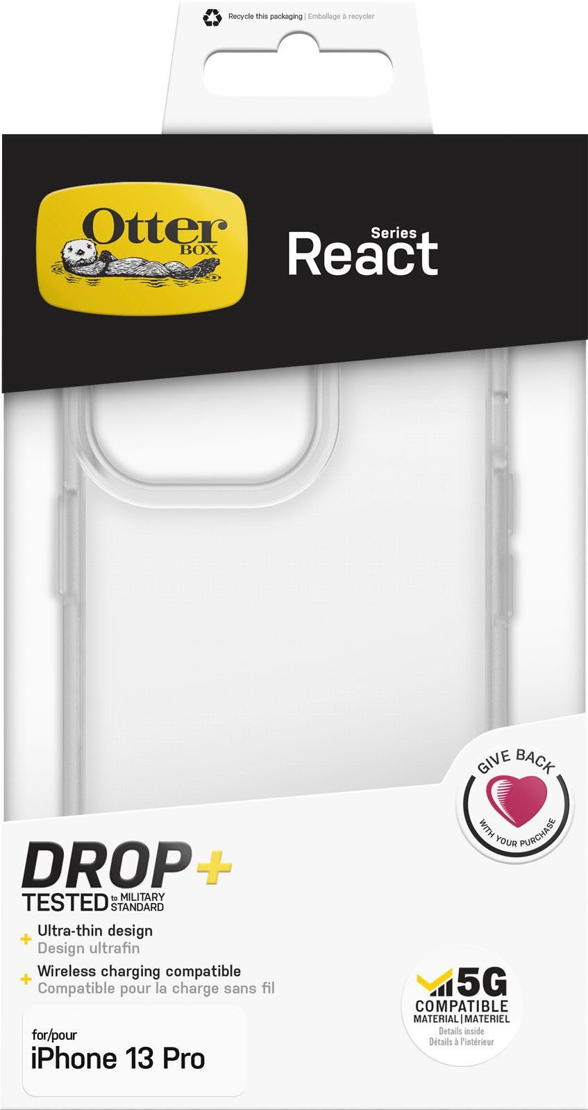 Otterbox Handyhülle React Series für Apple iPhone 13 Pro, transparent