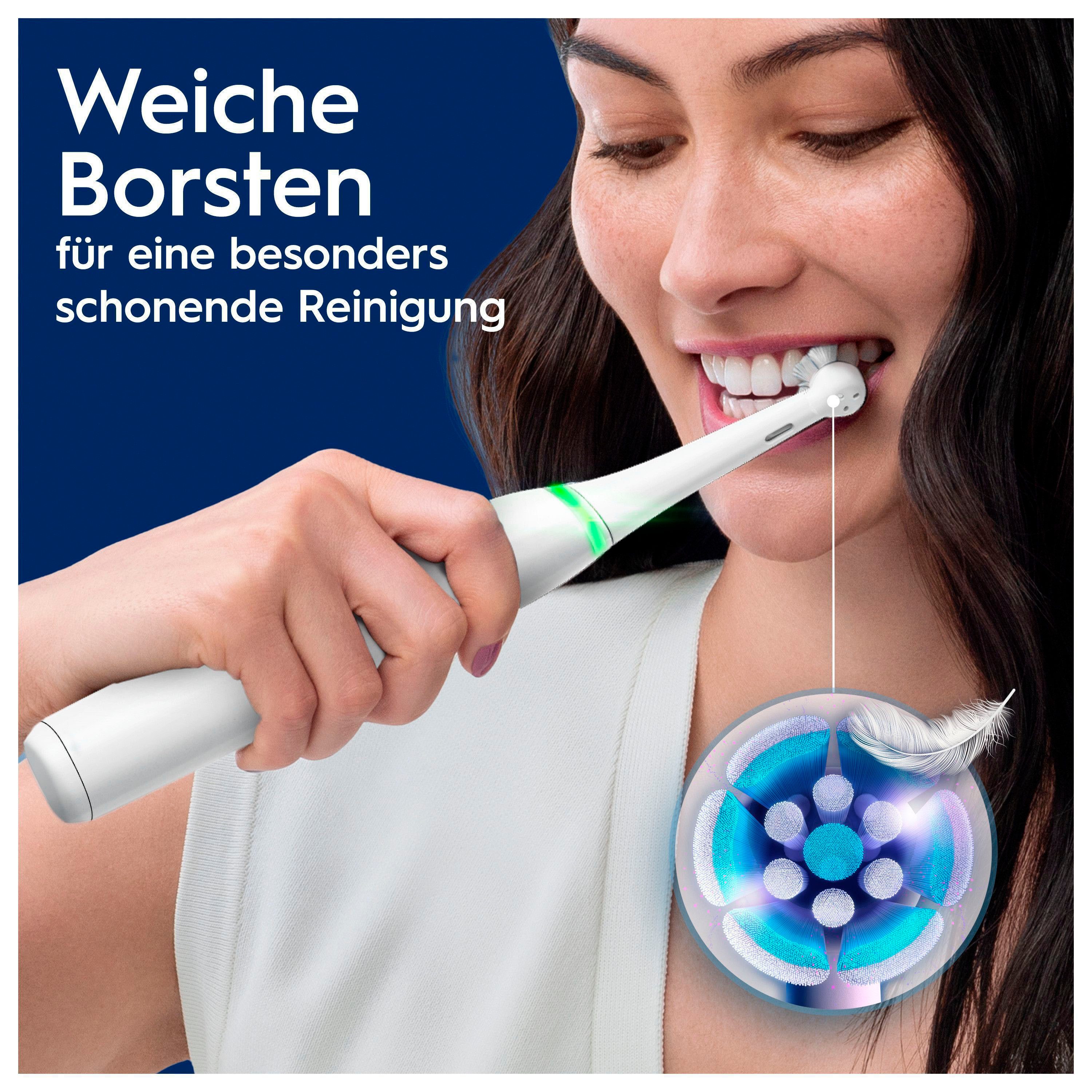Oral-B Elektrische Zahnbürste iO 8, Aufsteckbürsten: 2 St., mit Magnet-Technologie, 6 Putzmodi, Farbdisplay & Reiseetui