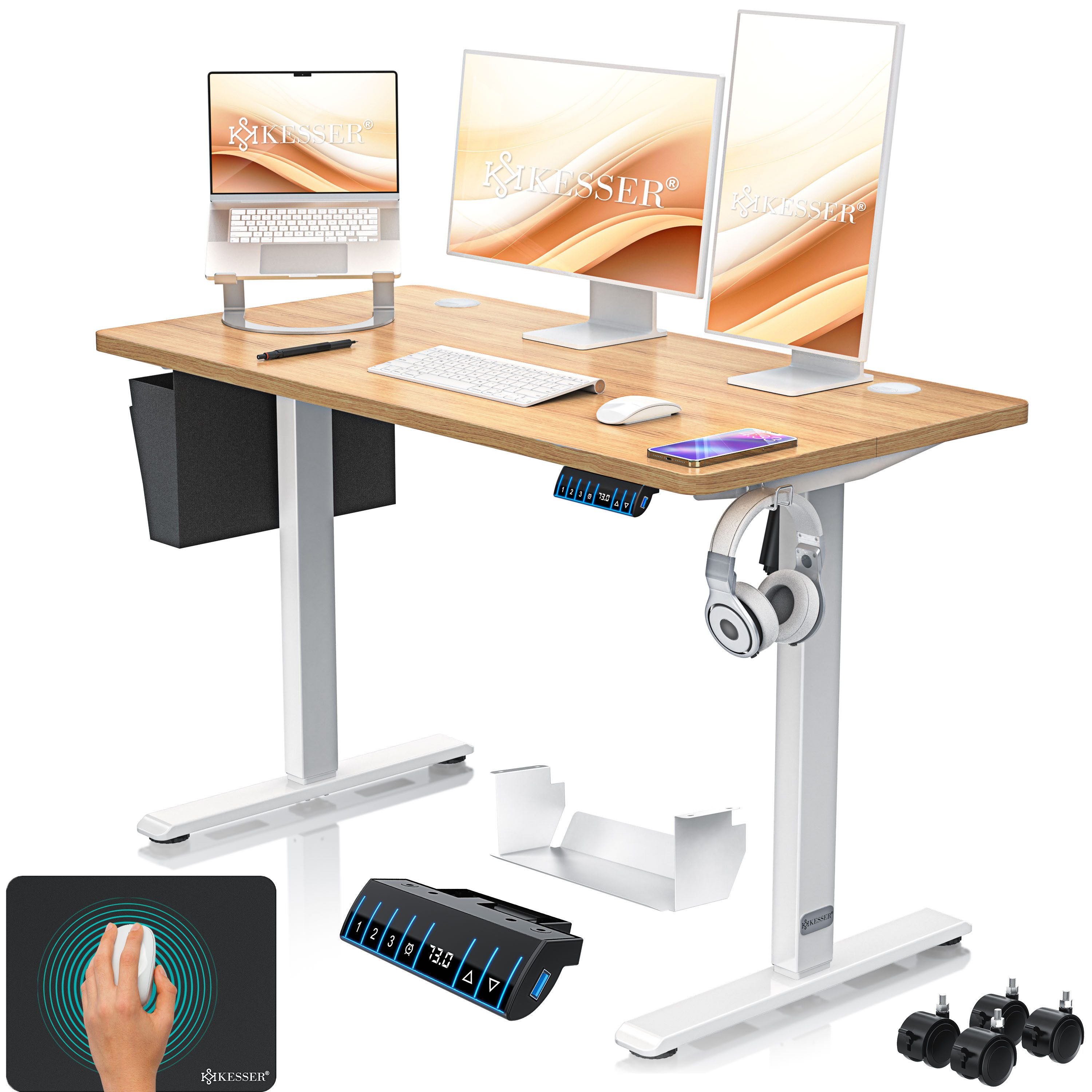 KESSER Schreibtisch, elektrischer & Höhenverstellbarer Computertisch für Home & Office