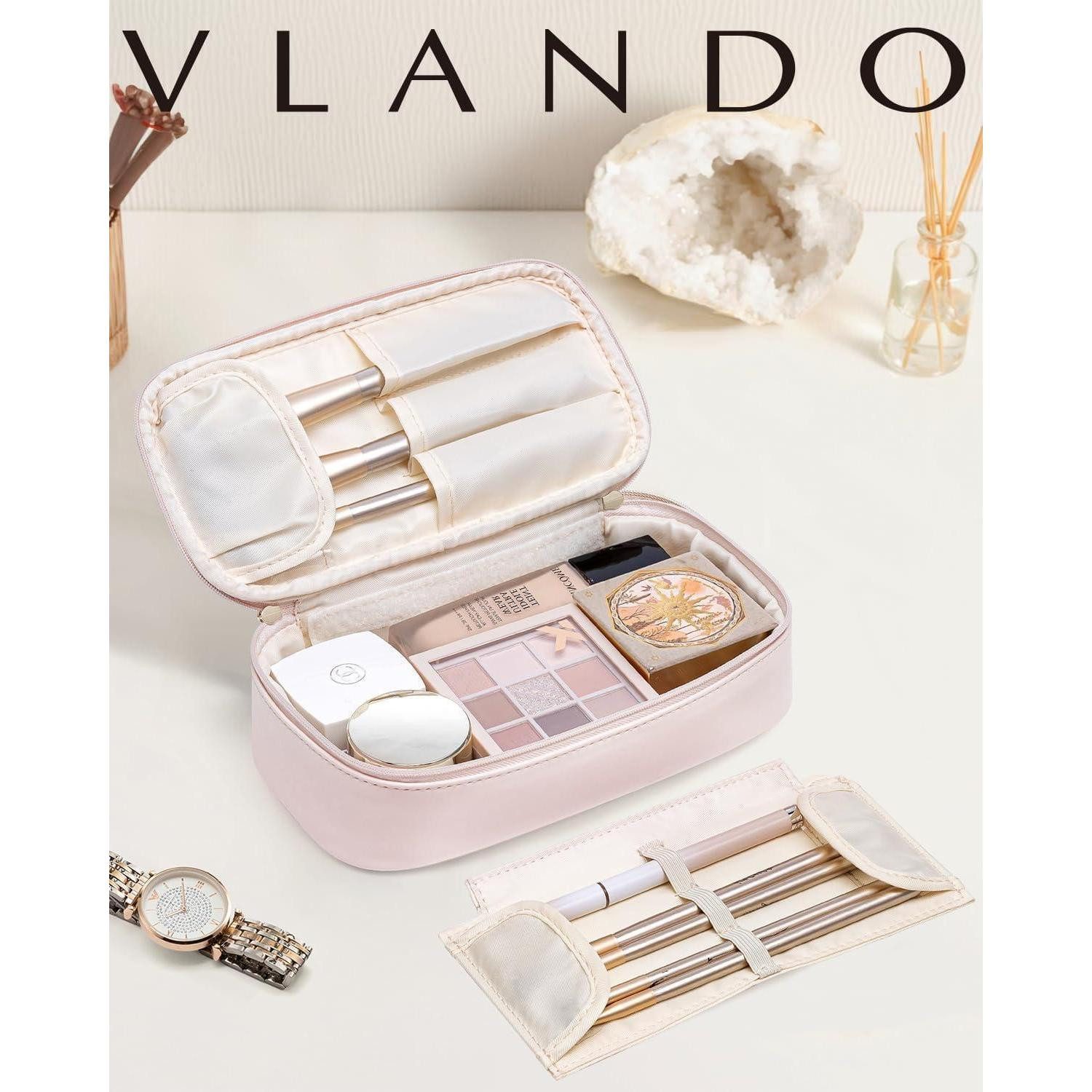 LuxusKollektion Kosmetiktasche Kosmetiktasche Damen Reise Wasserdicht Leder Organizer Cremerosa