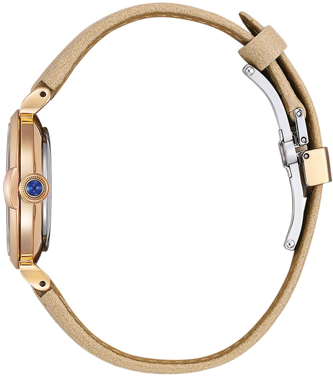 Citizen Solaruhr EM1073-18D, Armbanduhr, Damenuhr, Lederarmband, Saphirglas