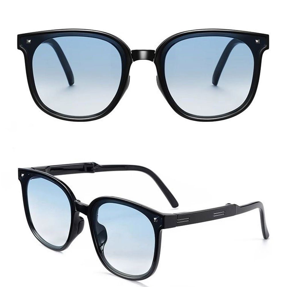 UV-Schutzbrille Grün Sonnenbrille Vintage Brillenetui mit und LAKKEC Sonnenbrille Outdoor Frauen Männer für