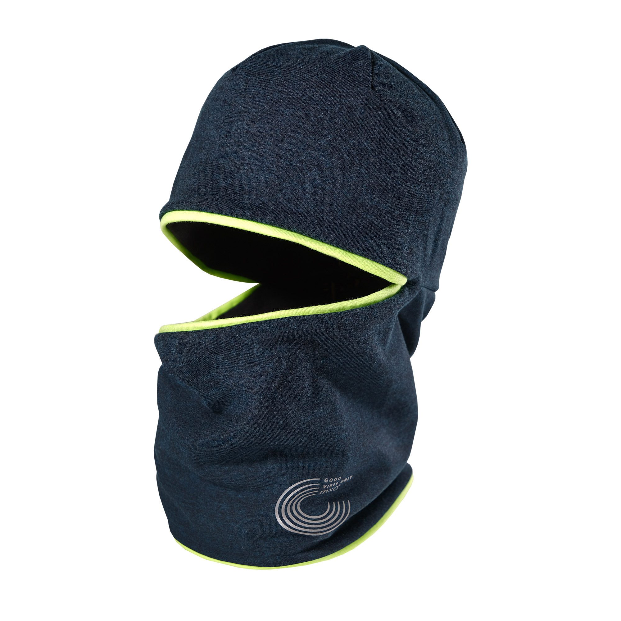 MAXIMO Schlupfmütze KIDS-Schlupfmütze, Reflektdeko Jersey-Melange, Jersey Futter, (1-St) Baumwolljersey