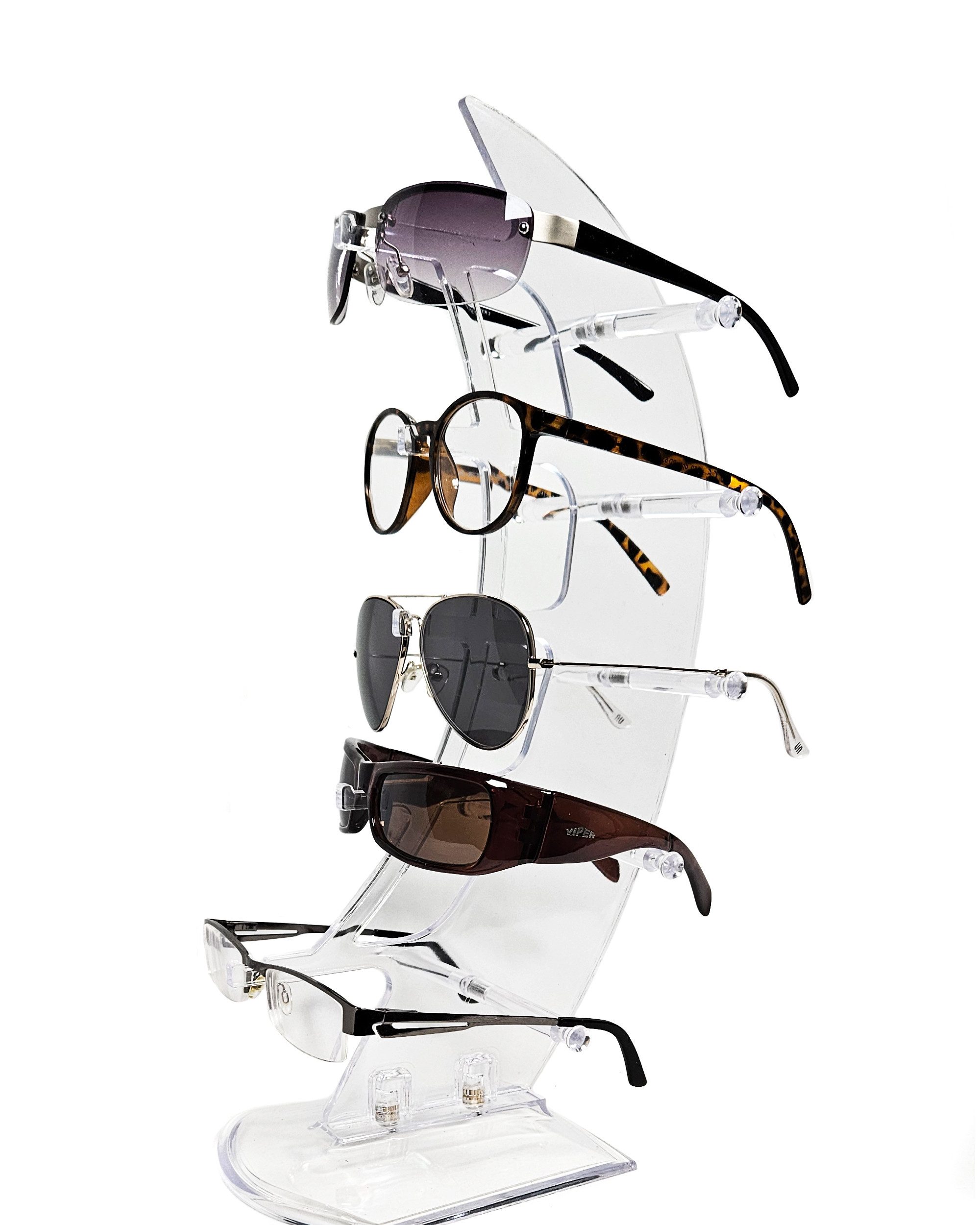 Yudu Brillenetui Brillenständer Brillenpräsenter Brillenhalter für 5 Brillen