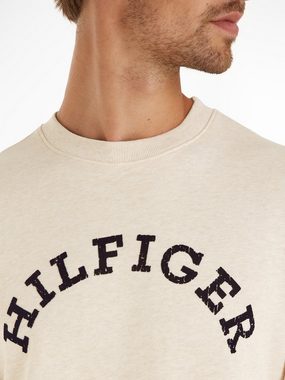 Tommy Hilfiger Sweatshirt HILFIGER ARCHED HTR SWEATSHIRT mit gebrochenem Print