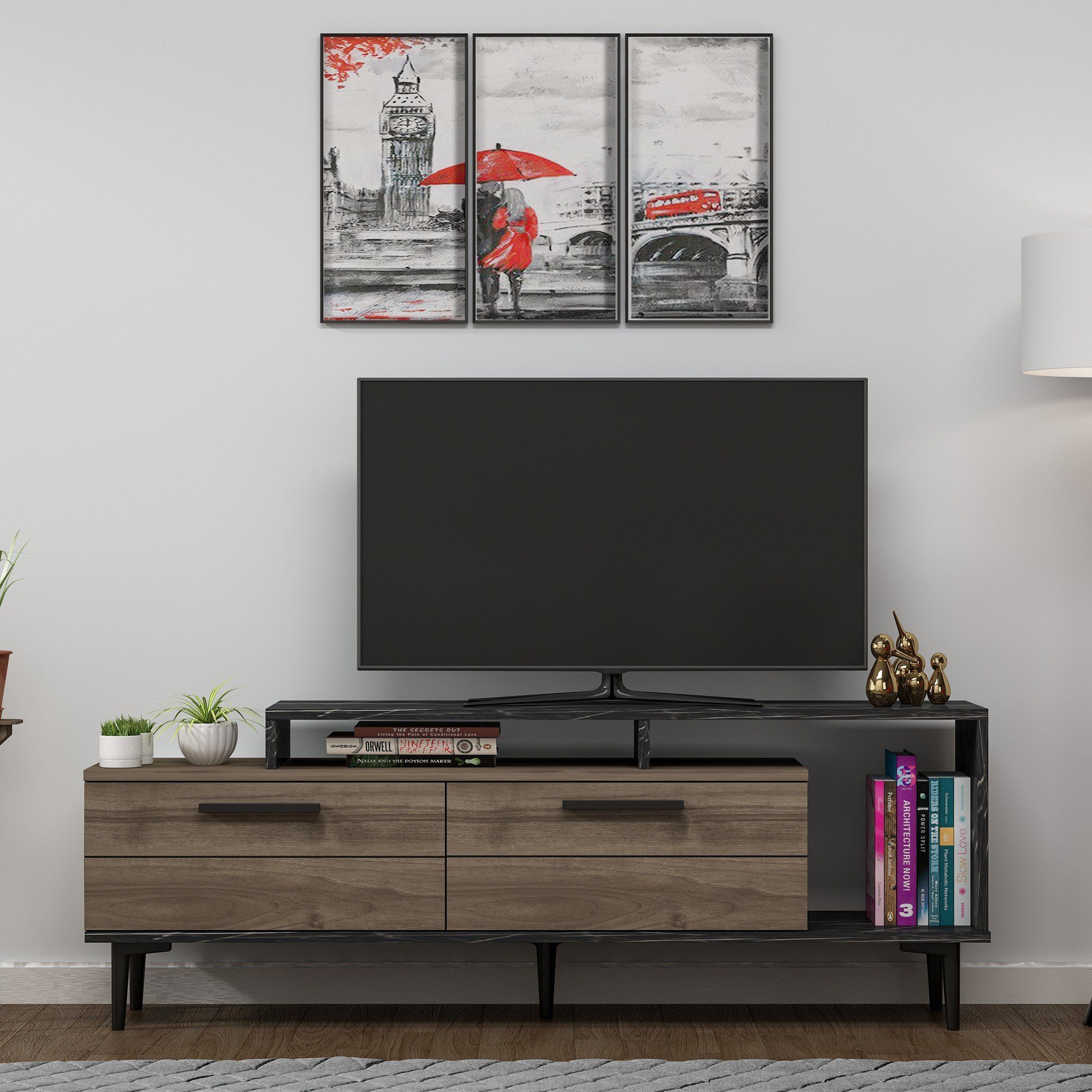 Skye Decor TV-Schrank Schränke, 54x150x31,4 cm, 100% Melaminbeschichtete Partikelplatte
