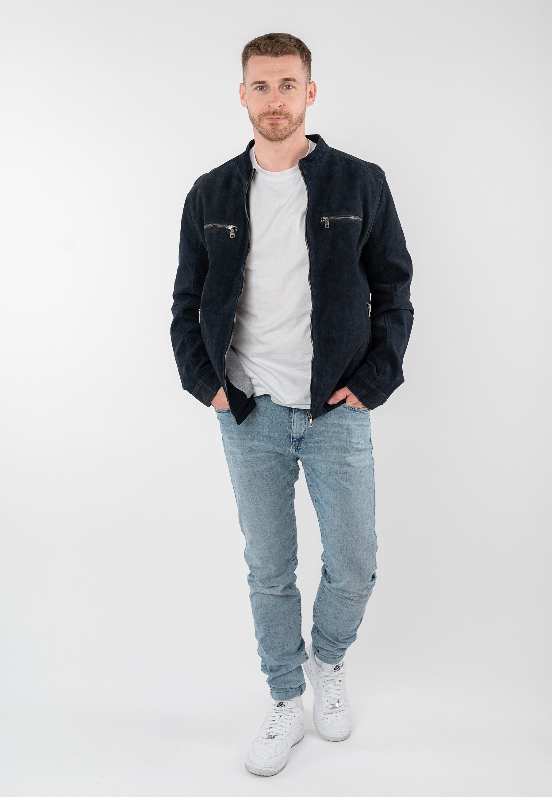 Mauritius Lederjacke MMBerat aus Veloursleder in Denim-Struktur – Bild 5 von 5