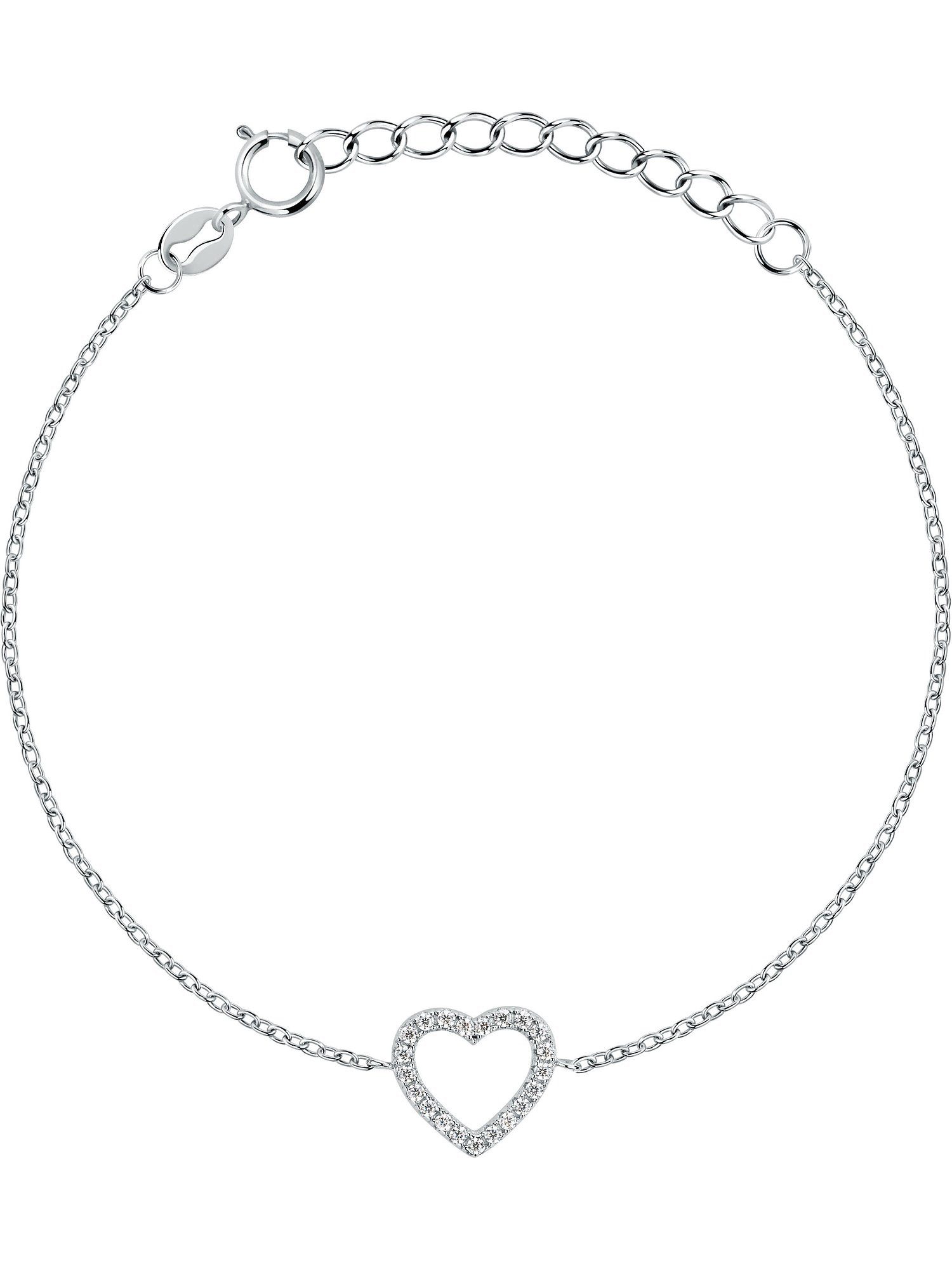 FAVS Silberarmband FAVS Damen-Armband 925er Silber 36 Zirkonia Herz