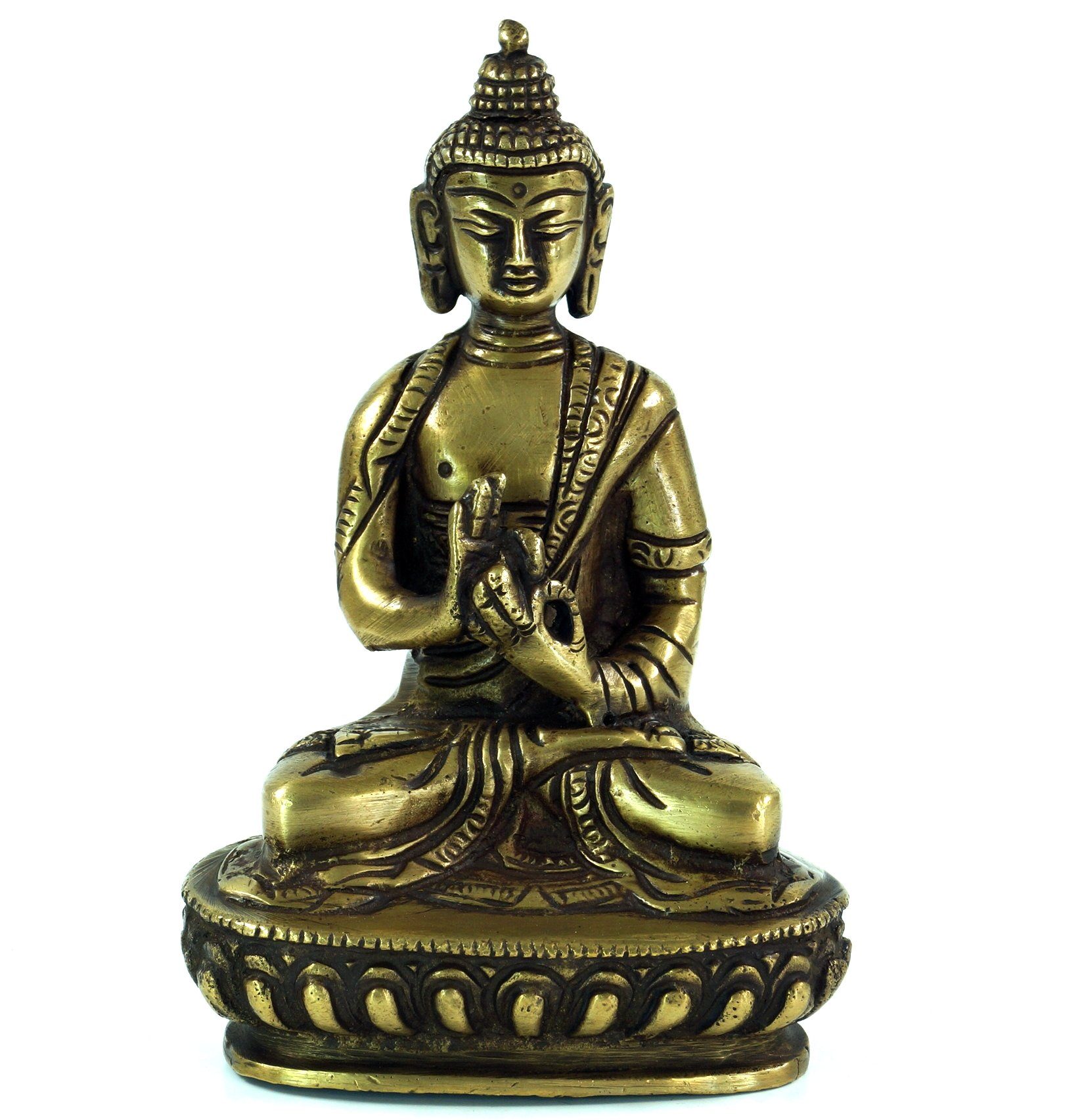 Buddhafigur Buddha Statue aus Messing Dharmachakra Muda 14..