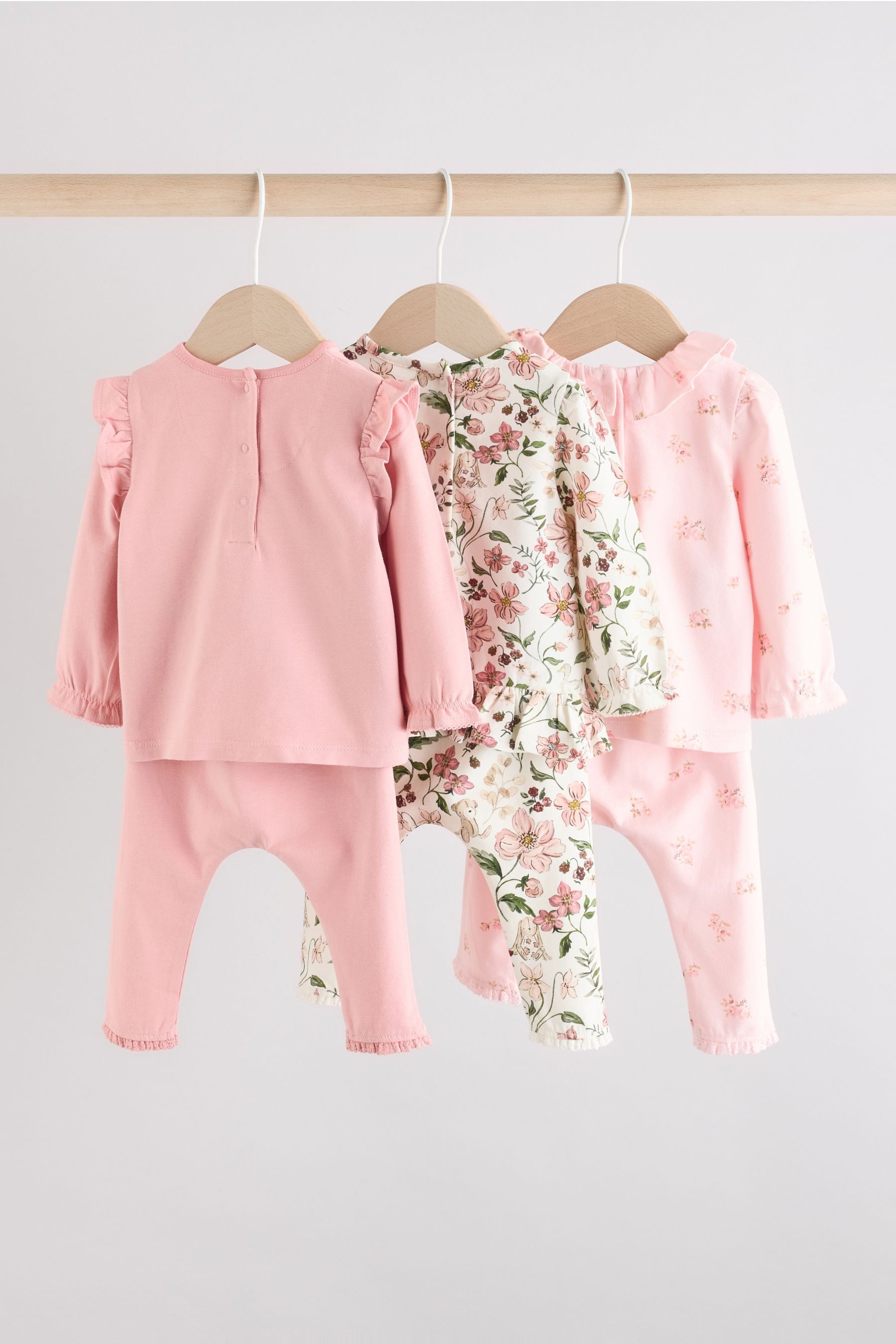 Next Shirt & Leggings Baby-Langarmshirts und Leggings, 6-teiliges Set (6-tlg)