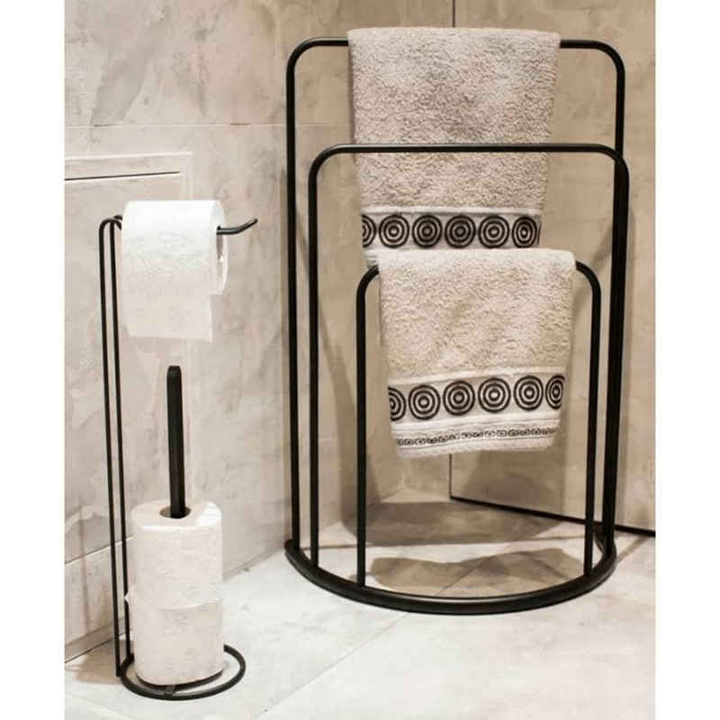 Bathroom Solutions Handtuchhalter Handtuchständer 49,5x75 cm Metall Schwarz