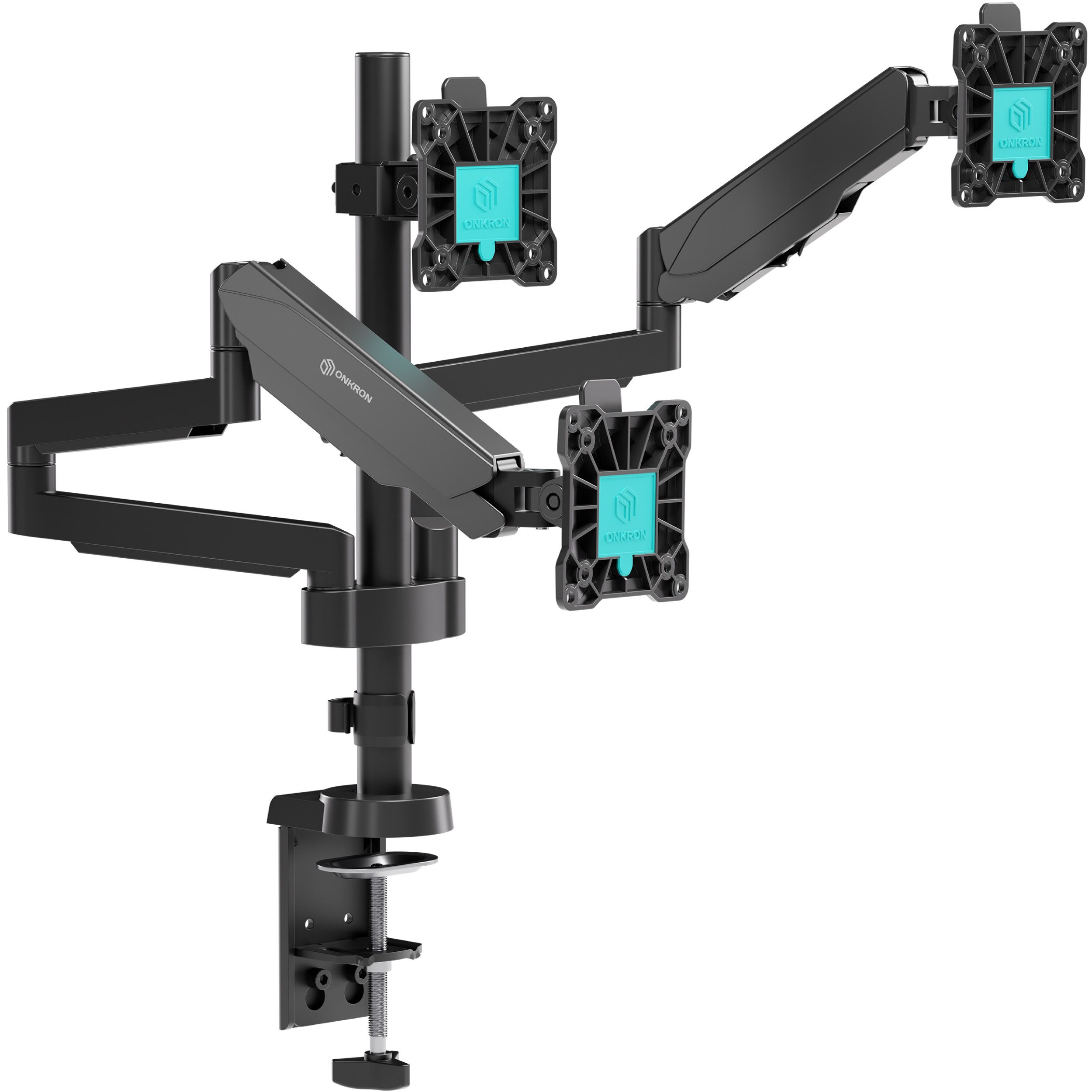 ONKRON Monitor-Halterung 13-32 Zoll, bis 8 kg pro Arm, VESA 75x75-100x100, G280-B, (bis 32 Zoll, neigbar, schwenkbar, drehbar, Gasdruckfeder, Kabelmanagement)