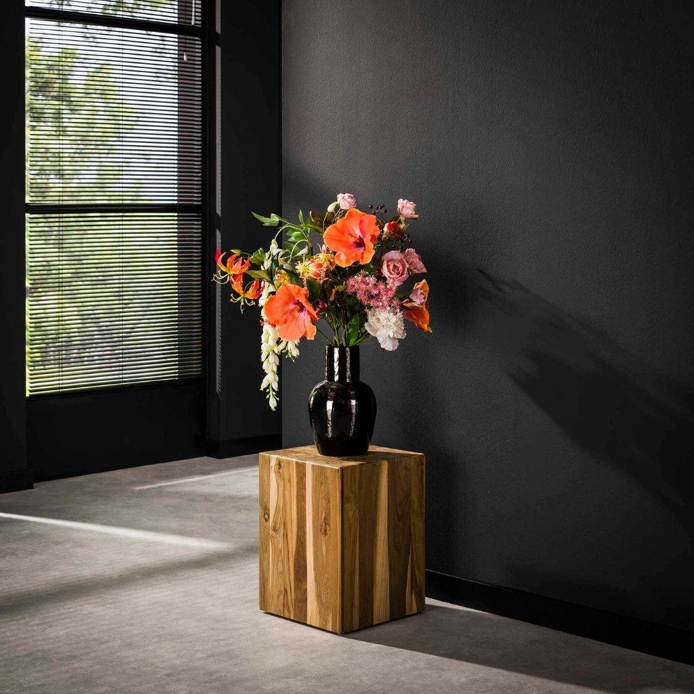RINGO-Living Möbel in Blumenständer Natur-dunkel aus 450x350x350mm, Zola Teakholz Blumenständer