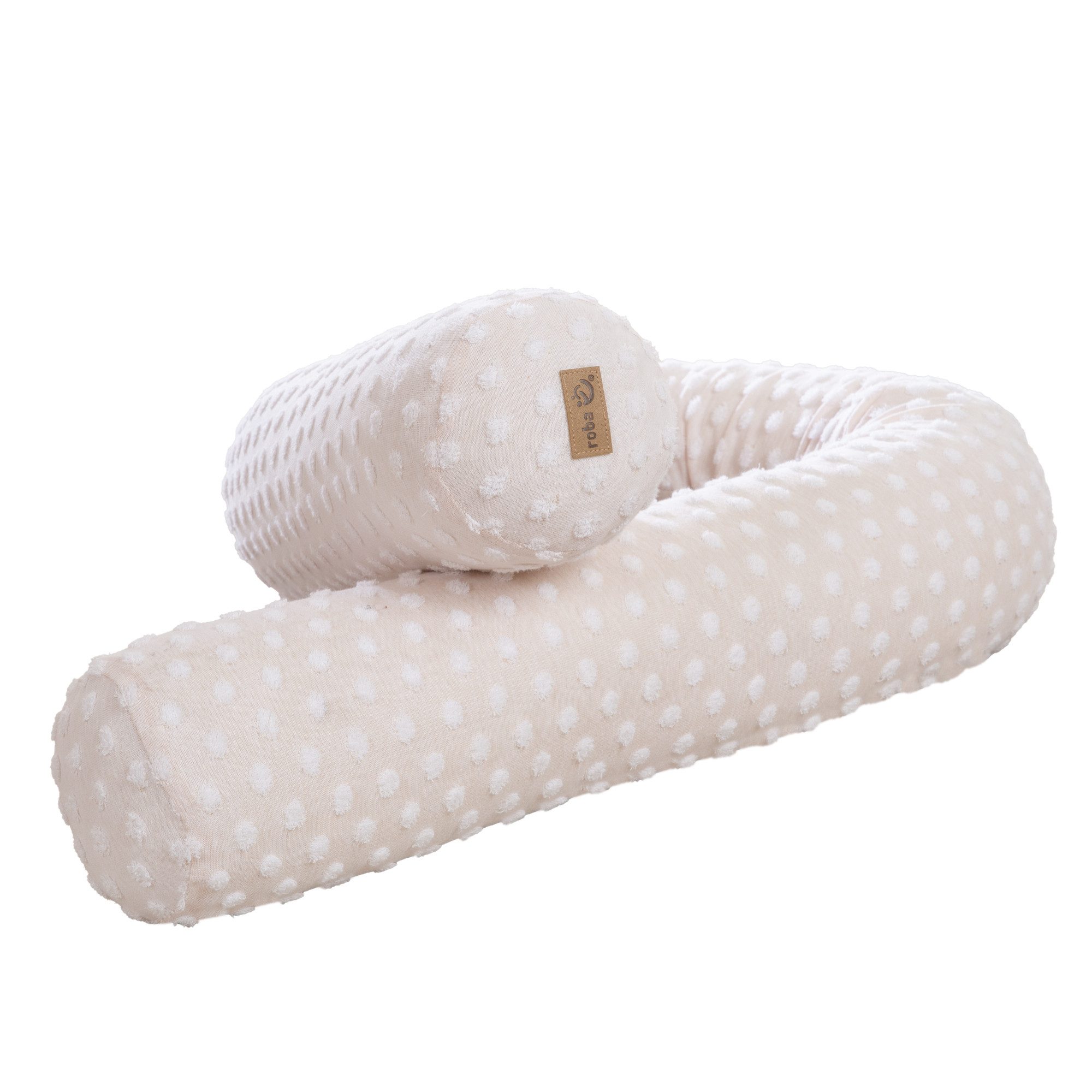 roba® Bettnestchen Bettschlange Frosty Almond - Bettumrandung mit Punkte Mo günstig online kaufen