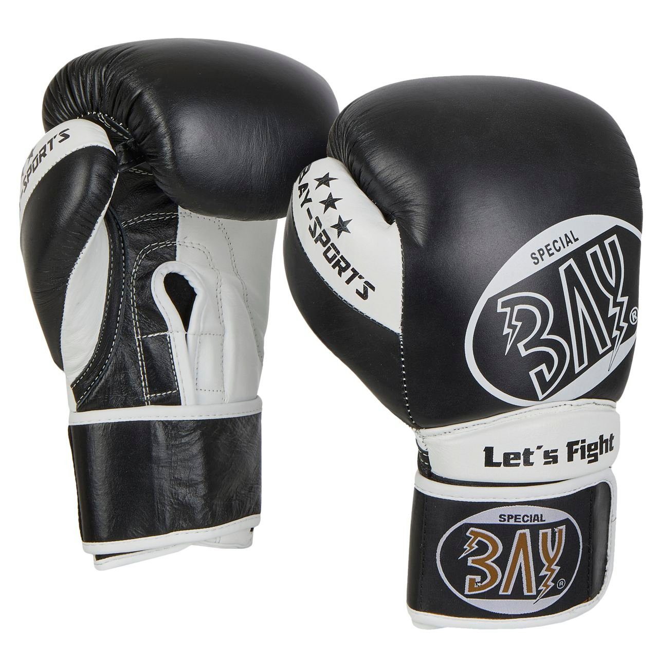 Strike Leder schwarz BAY-Sports Boxen Box-Handschuhe Kickboxen Boxhandschuhe