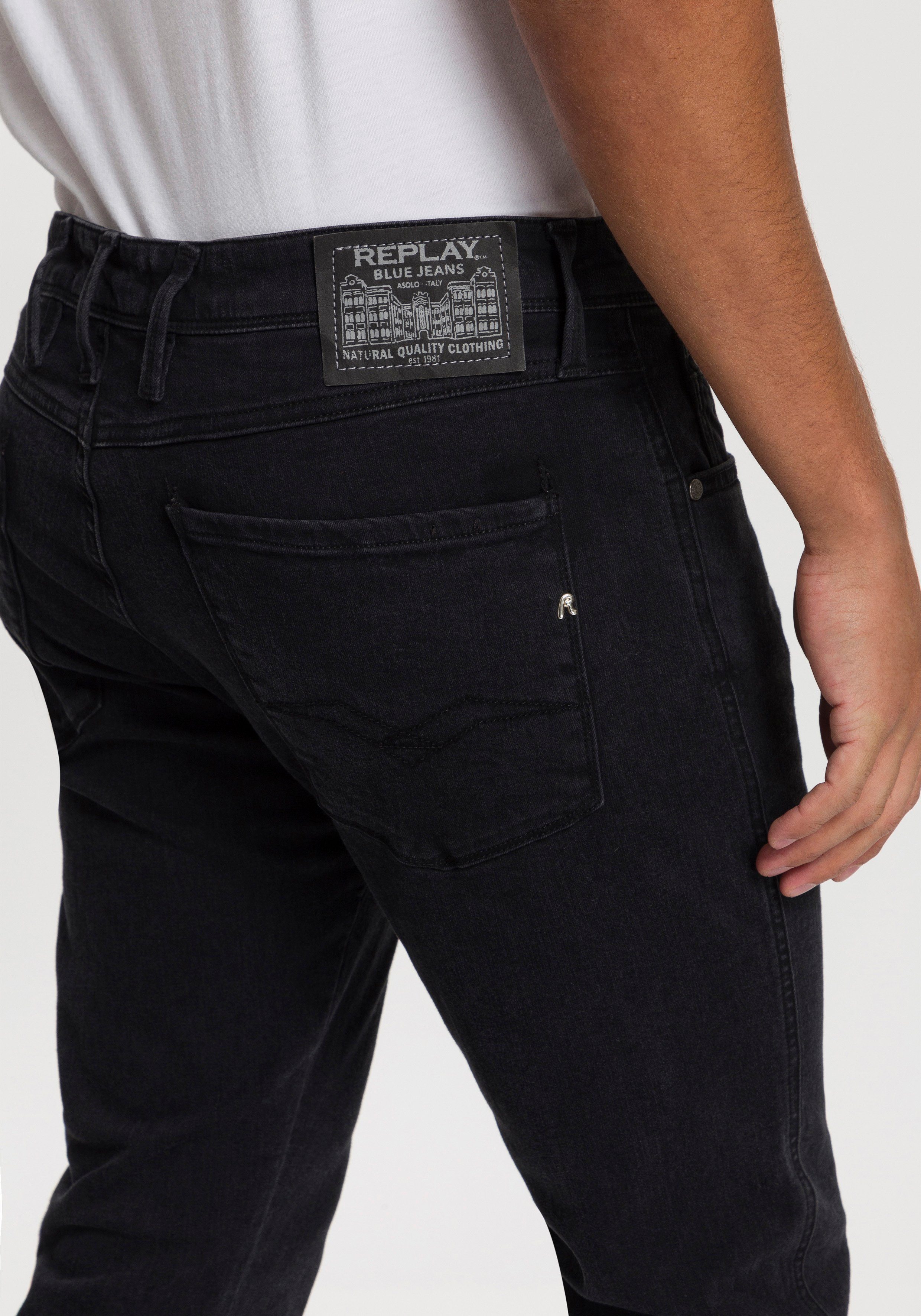 Replay ANBASS Slim-fit-Jeans black-wash