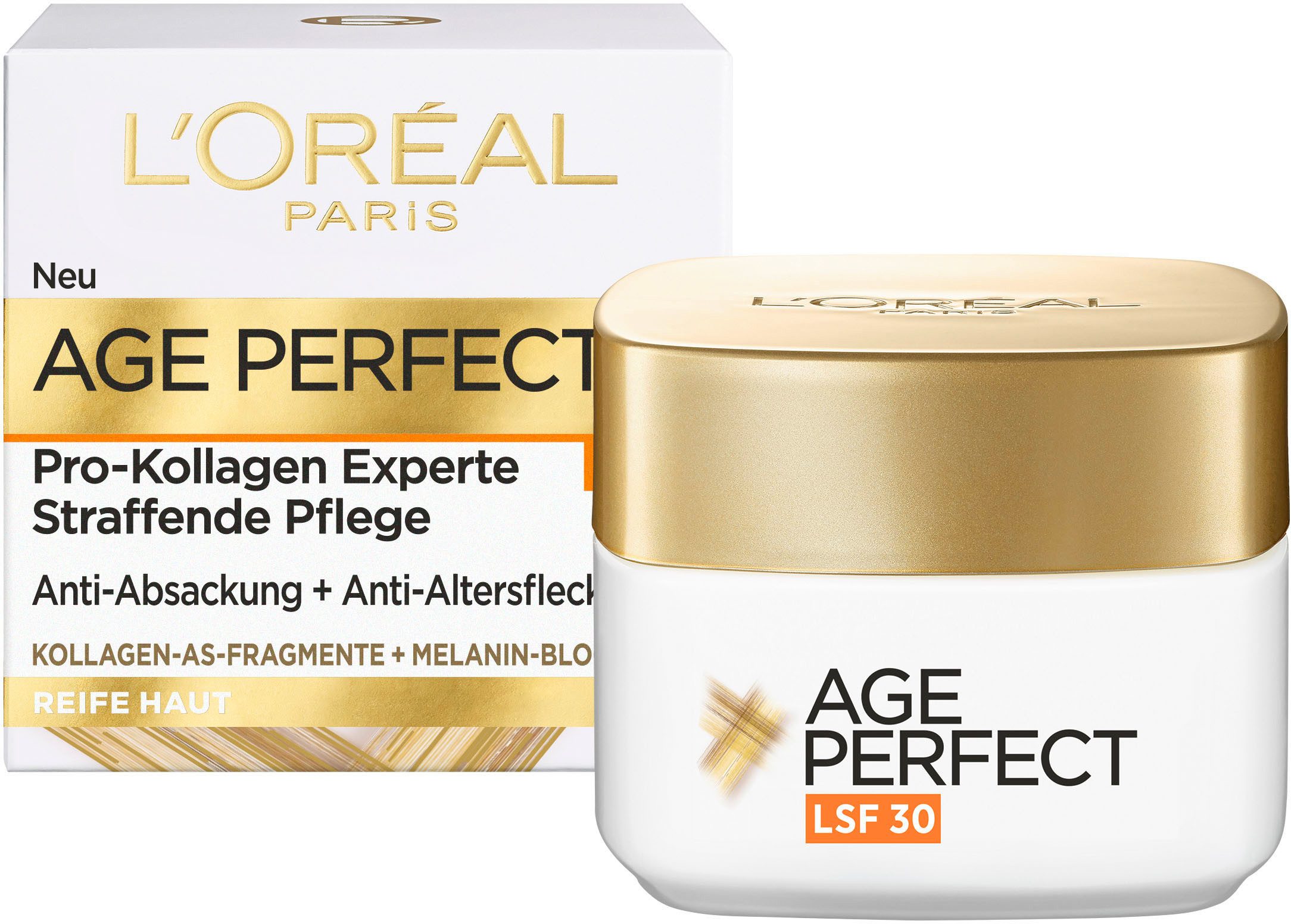 L'ORÉAL PARIS Tagescreme AGE PERFECT PRO-KOLLAGEN EXPERTE TAGESPFLEGE LSF 30, mit Kollagen-AS-Fragmenten zum Stärken und festigen der Haut