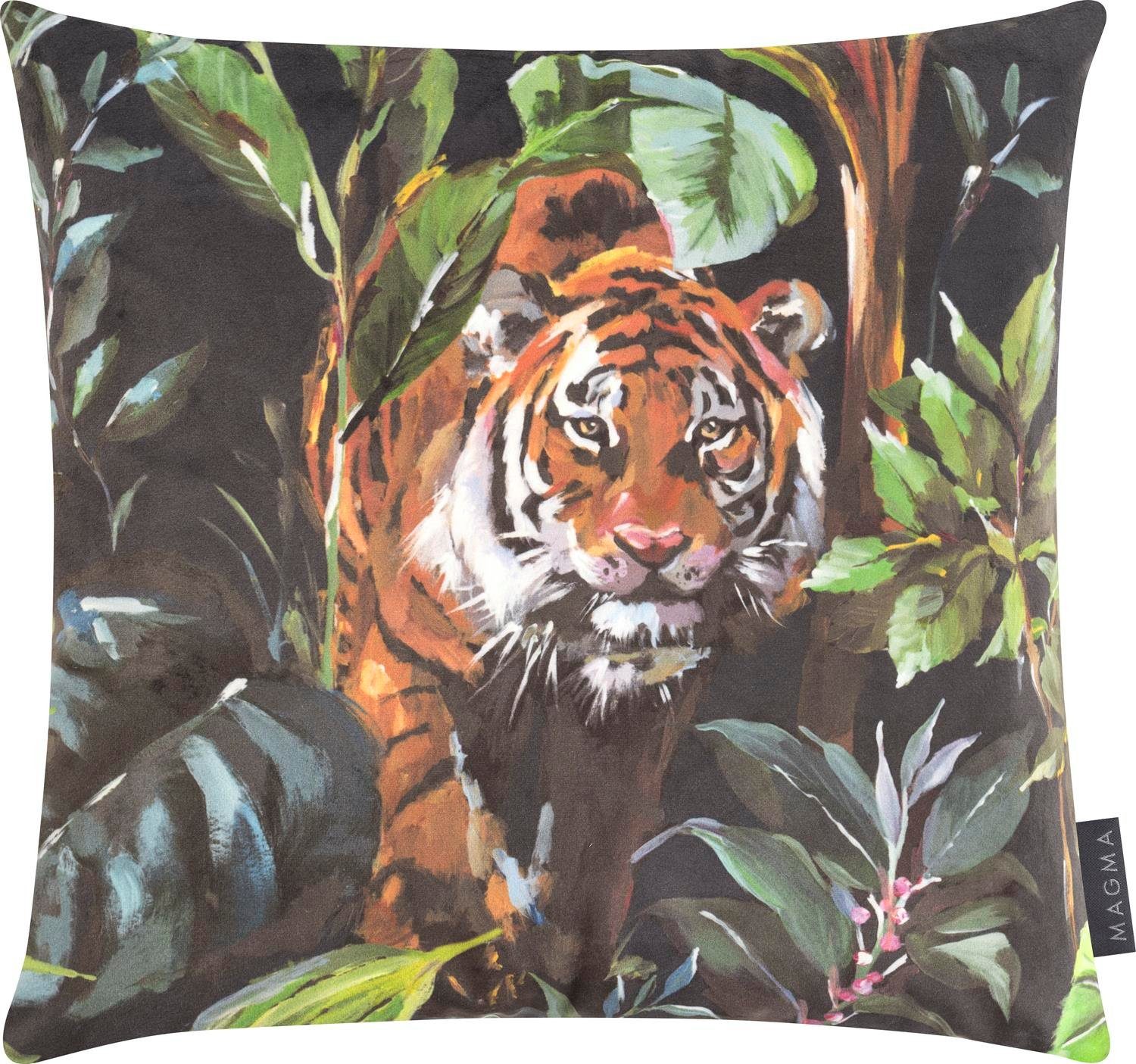 Magma Heimtex Kissenhülle Tiger im Dschungel Nalani 40x40cm, (1 Stück), samtig weich kuschelig Digitaldruck beidseitig
