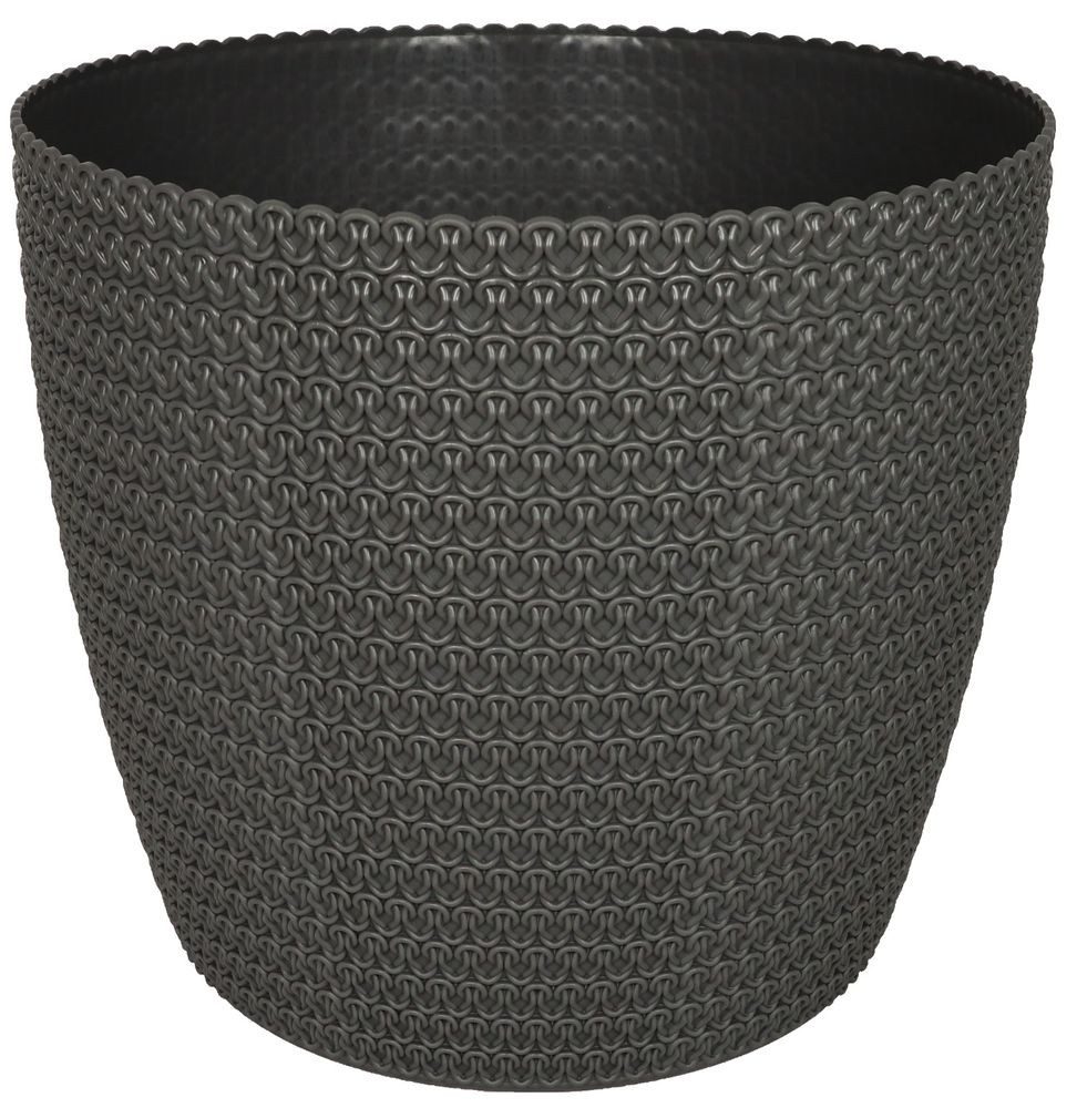 Heimwerkercenter Übertopf Kunststoff Übertopf Jersey Blumenkübel Pflanzentopf ø11 cm anthrazit