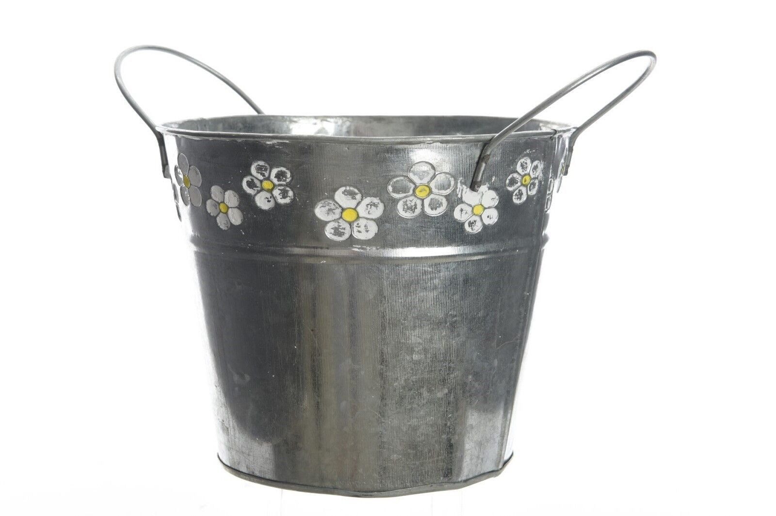 Kaemingk Übertopf Zinktopf mit Blume