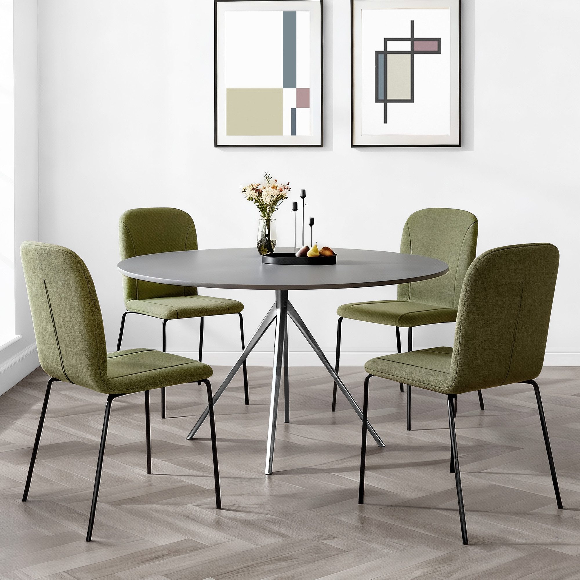 CHITA Polsterstuhl (Set, 4 St), 4-Fuß-Stuhl, Stapelstuhl, Esszimmerstuhl, Metallgestell