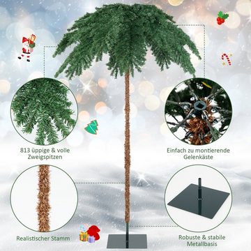 COSTWAY Künstlicher Weihnachtsbaum, mit 813 Zweigspitzen, 250 warmweißen LED